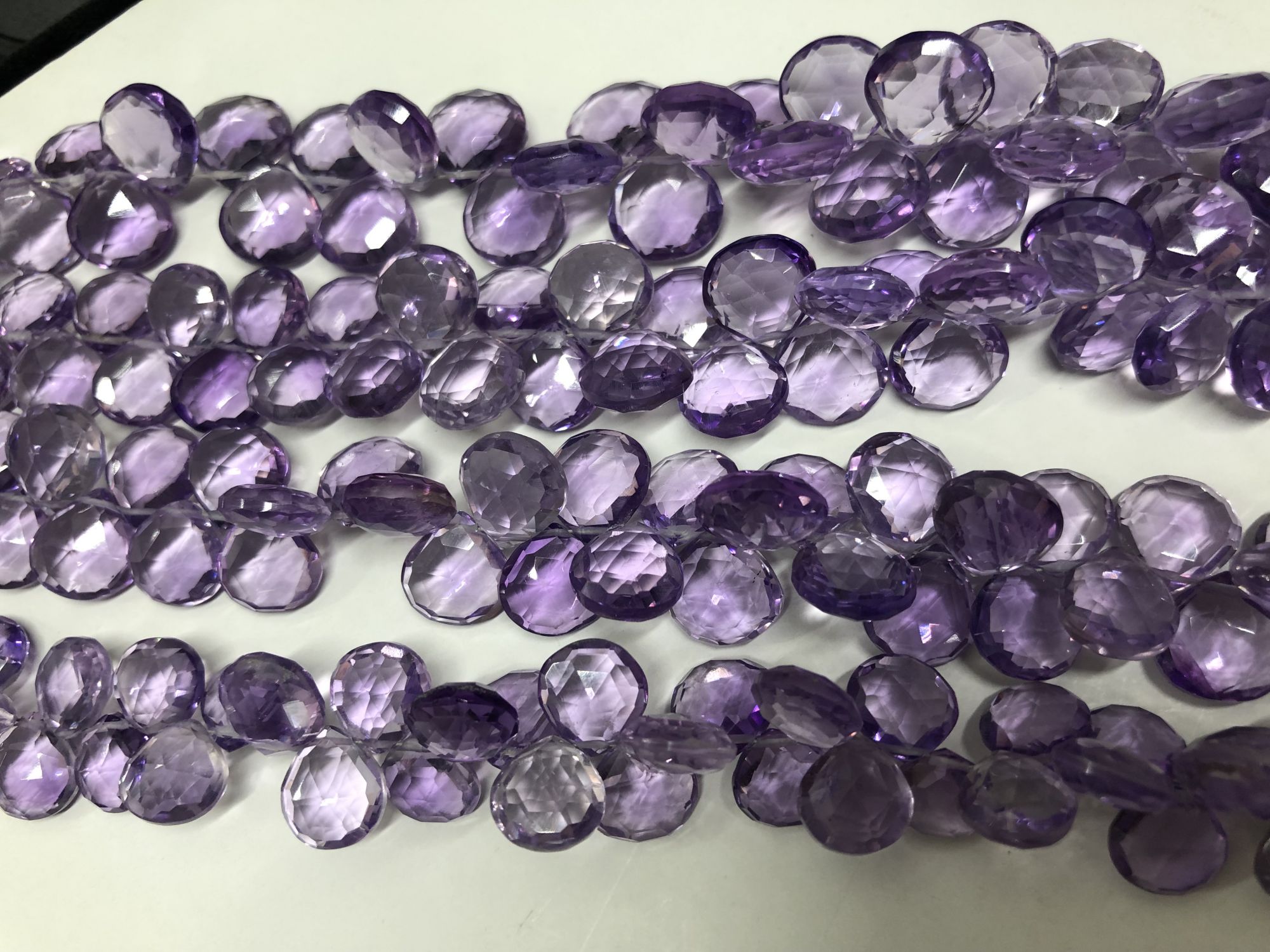 Amethyst Hearts Faceted