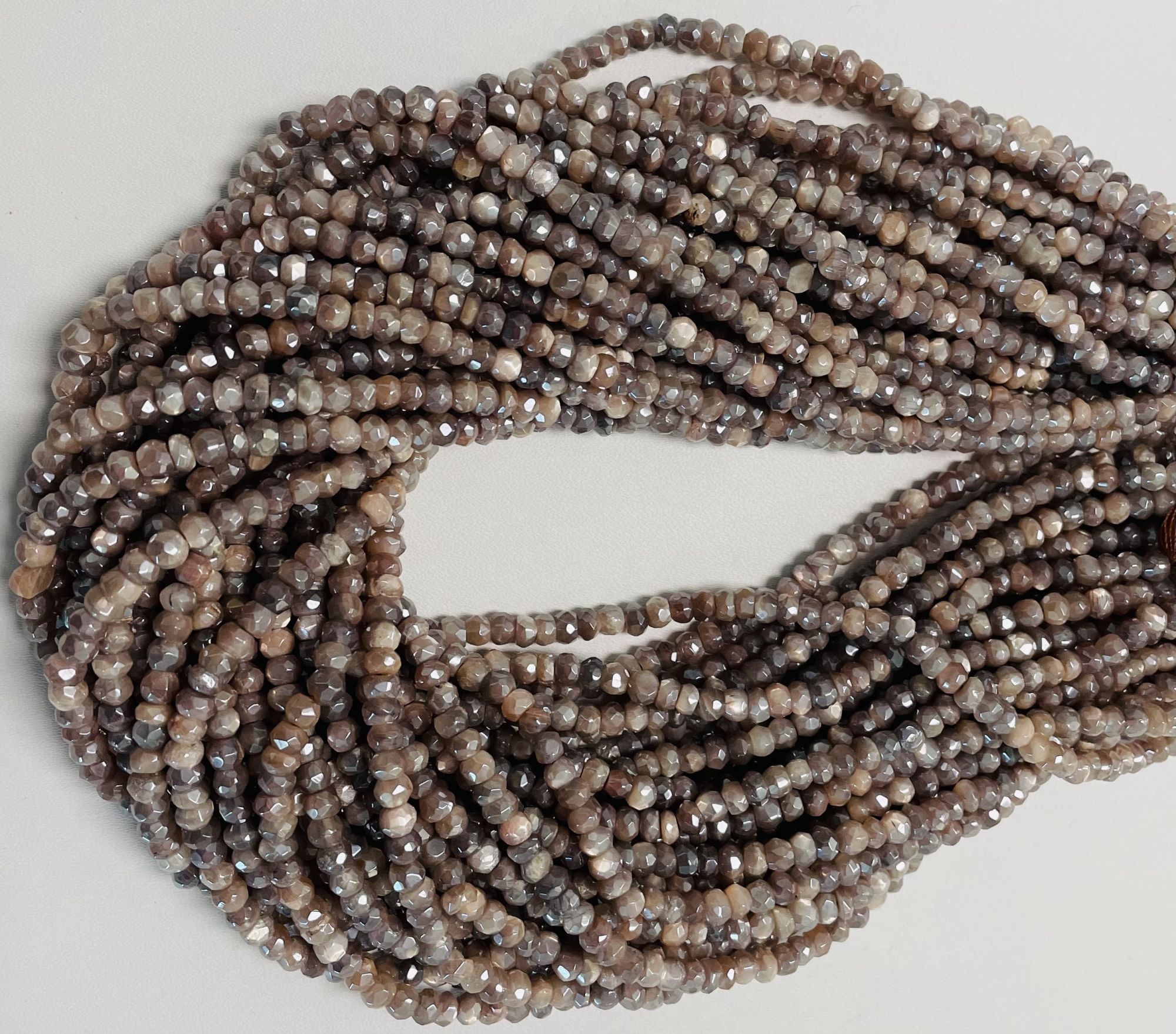 Coated Chocolate Moonstone Rondelle