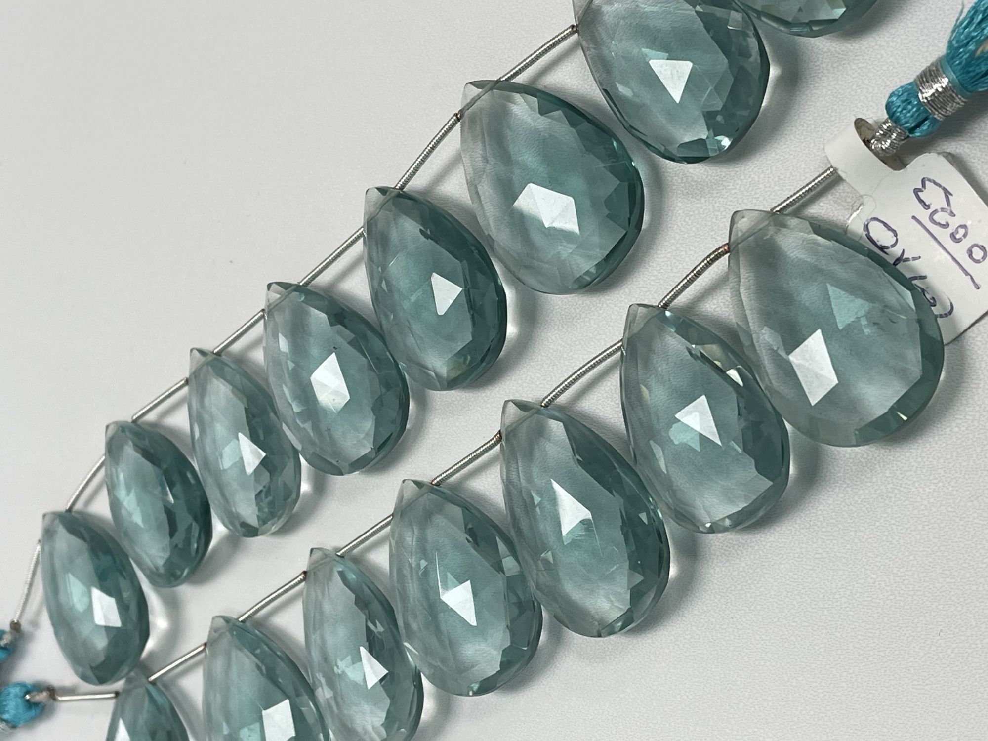 Aquamarine Hydro Quartz Pear Faceted