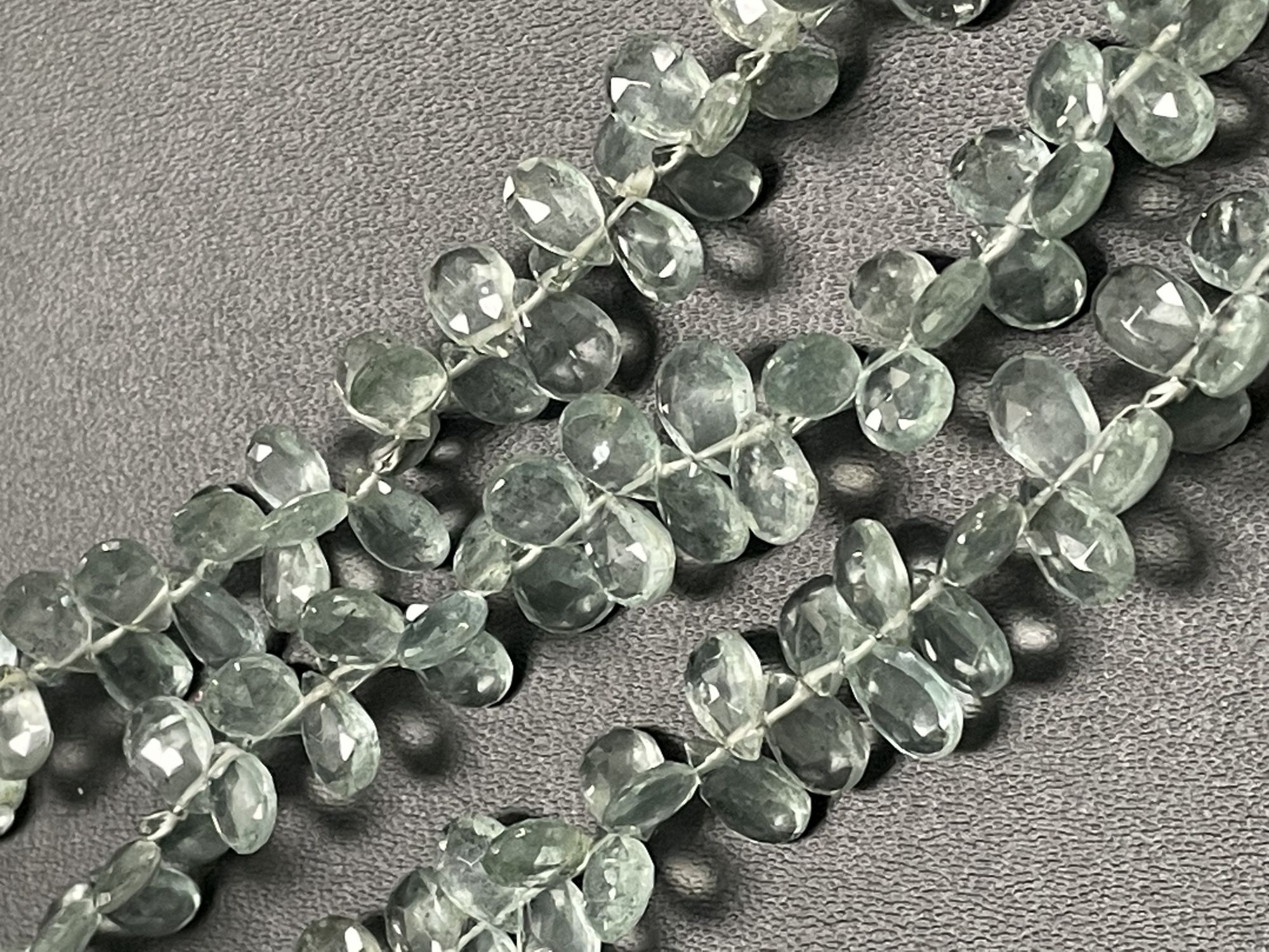 Moss Aquamarine Pear Faceted