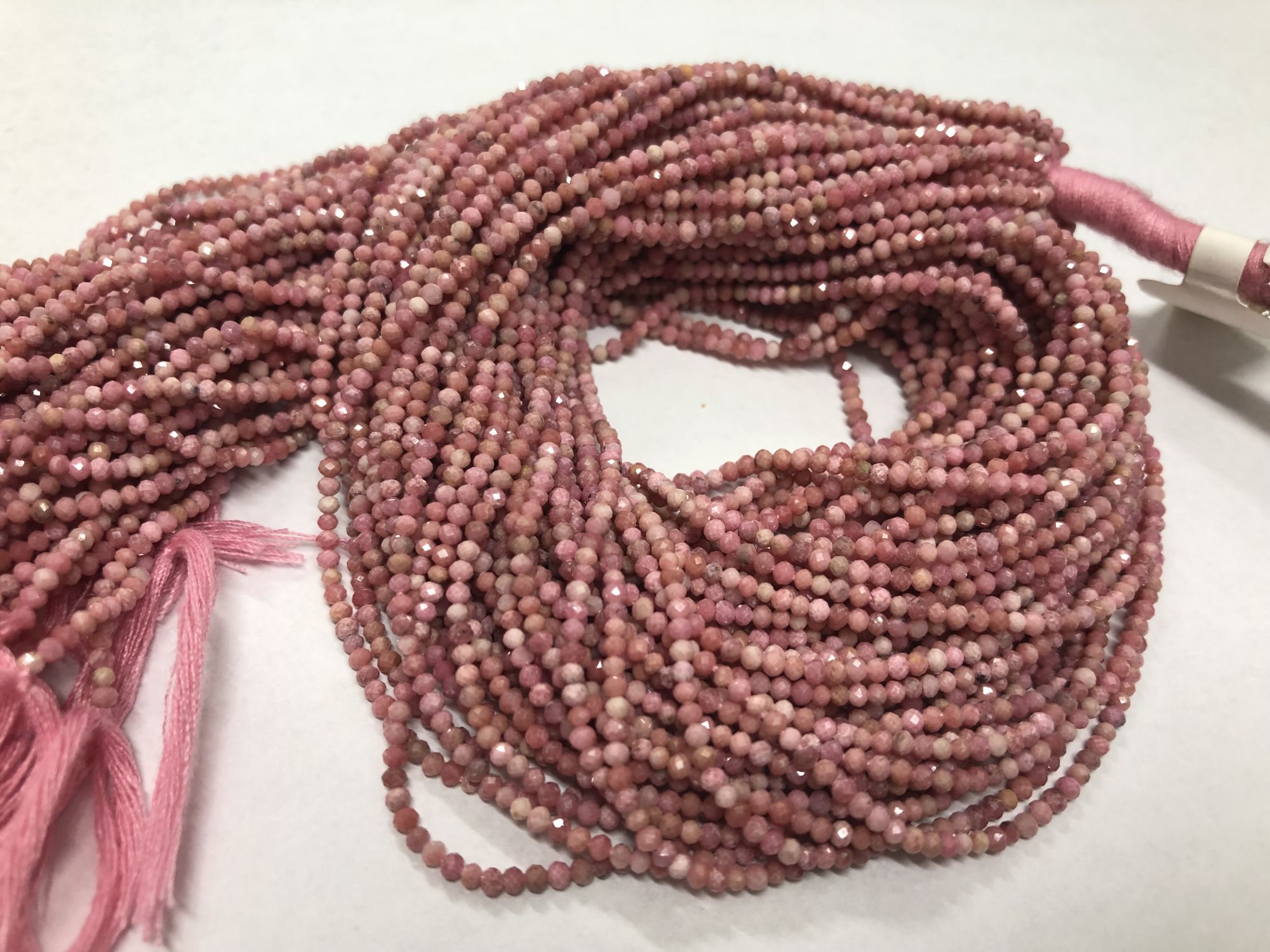 Pink Opal Rondelles Faceted