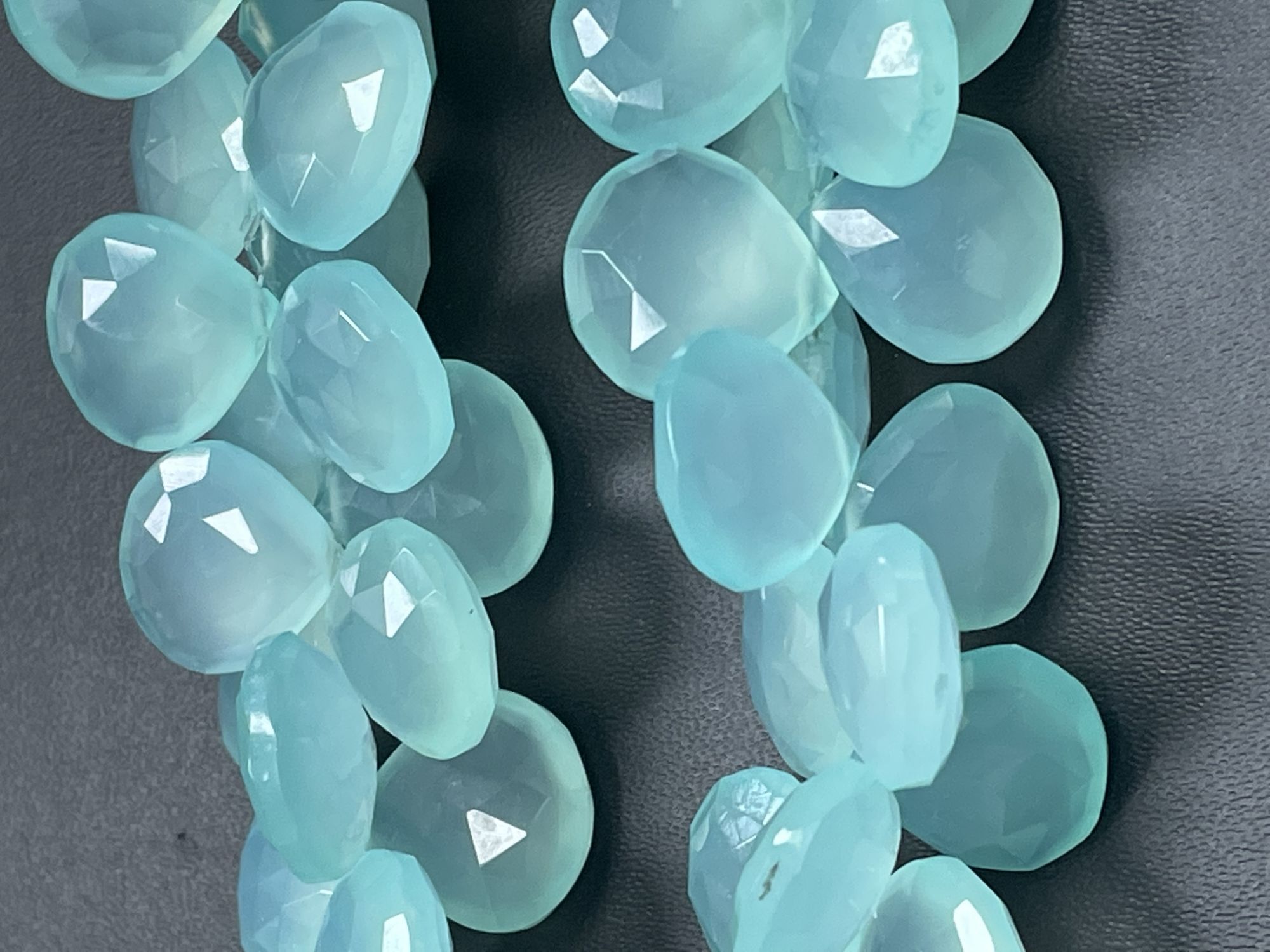 Aqua Chalcedony Heart Faceted