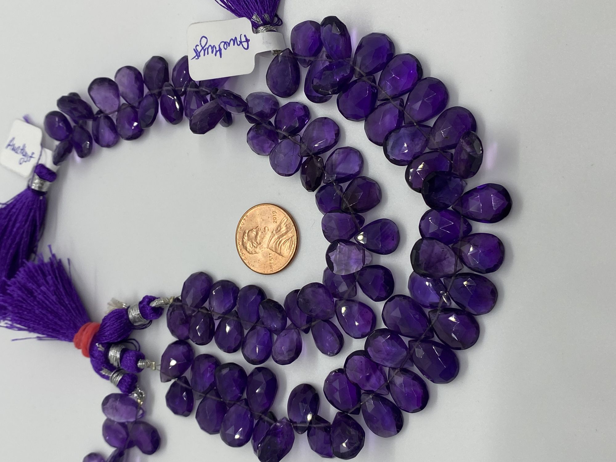 Purple Amethyst Pears Faceted