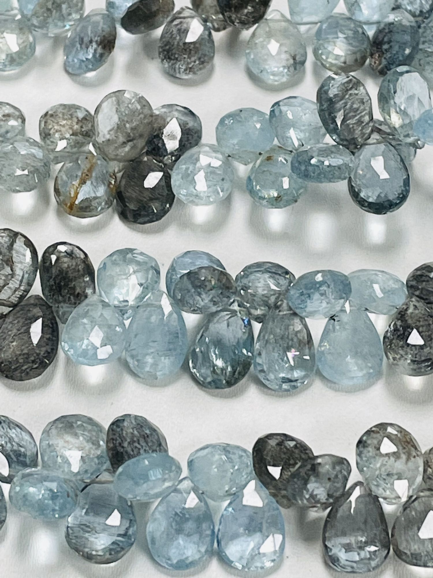 Copper Aquamarine Pears Faceted