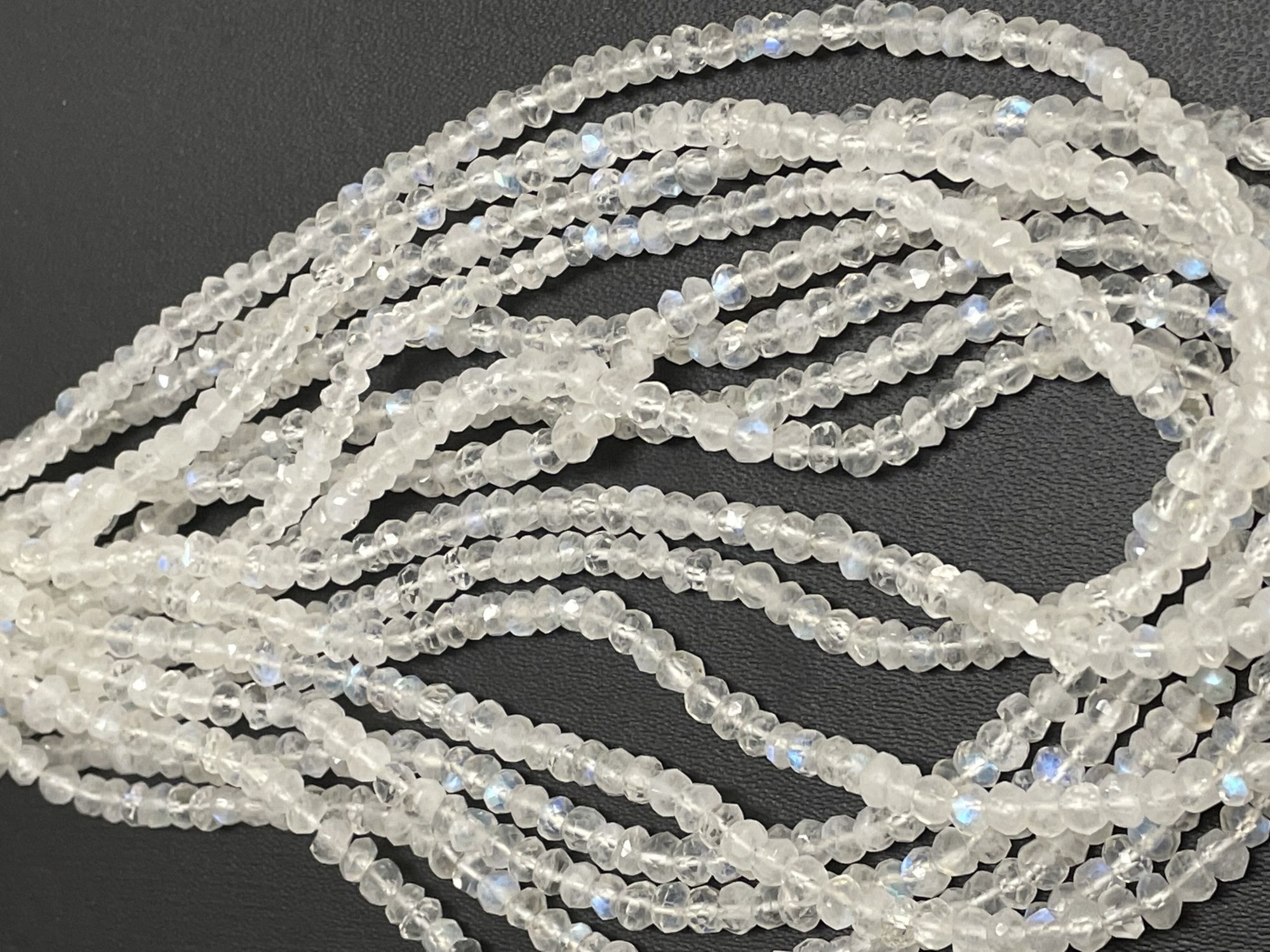 Rainbow Moonstone Rondelle Faceted