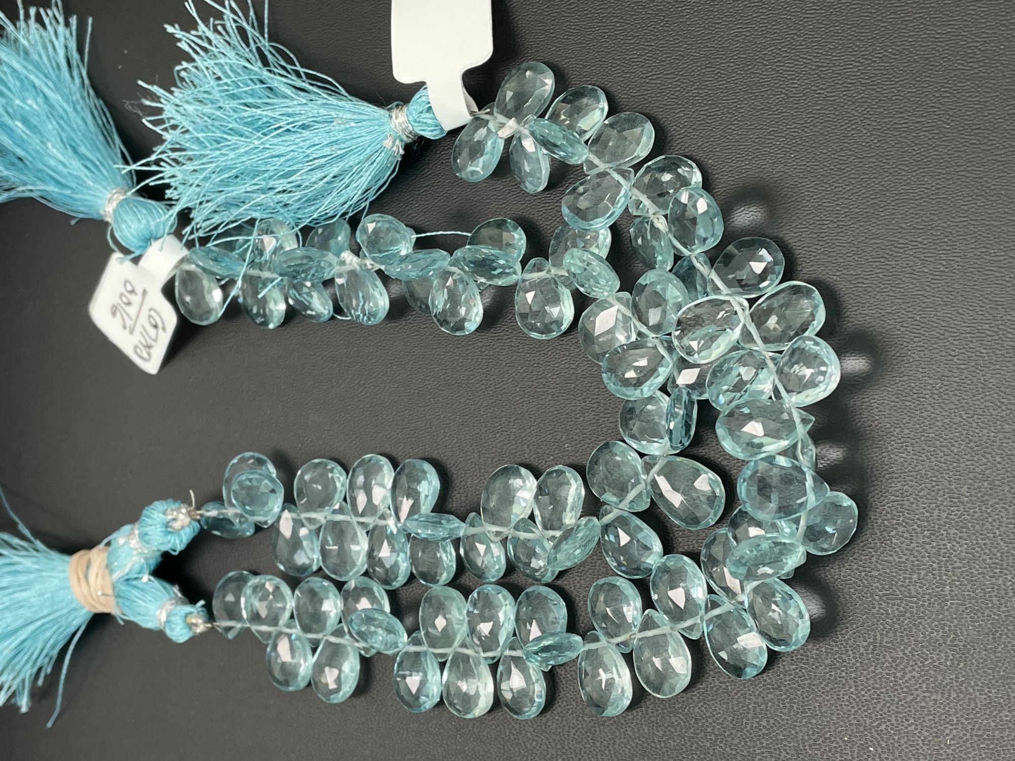 Aquamarine Hydro Quartz Pear Faceted