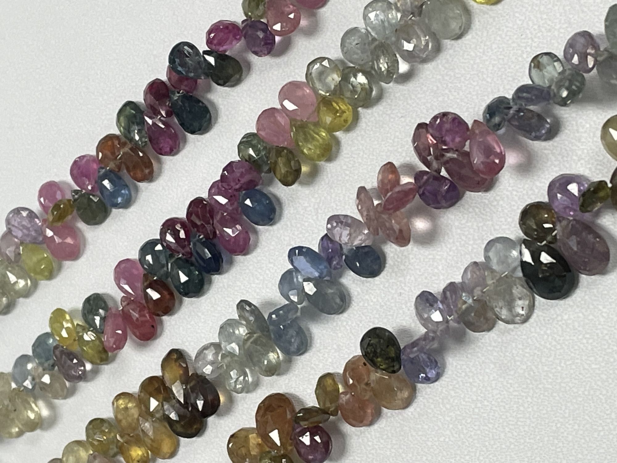 Multi Color Sapphire Pear Faceted