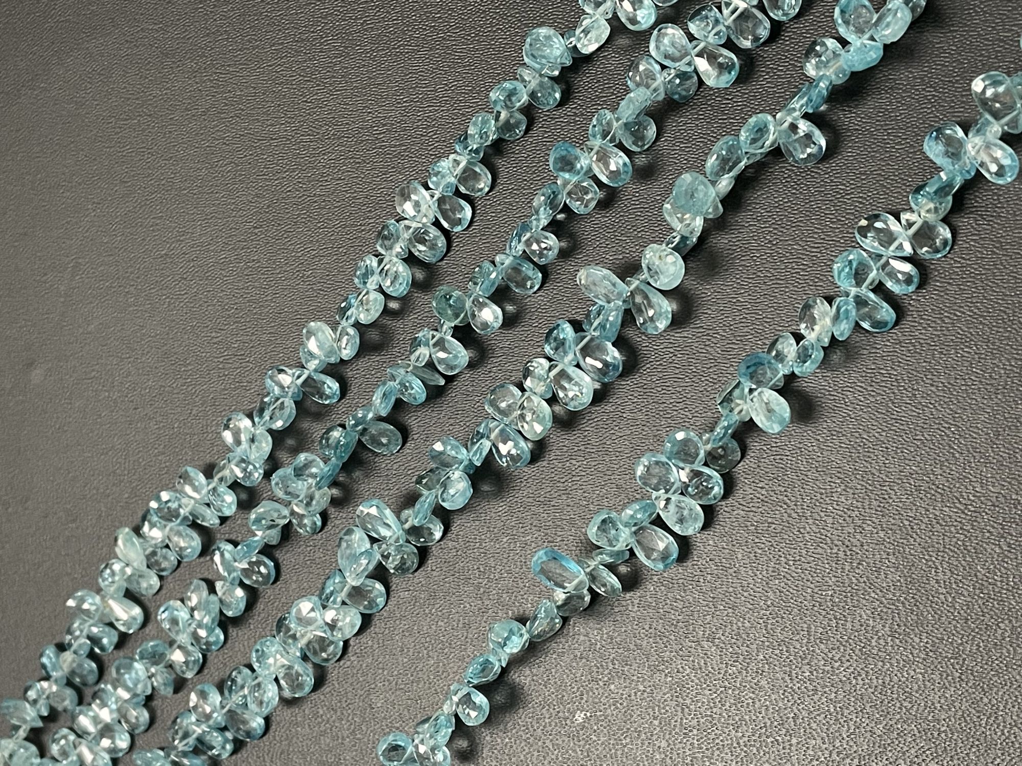 Blue Zircon Pear Faceted