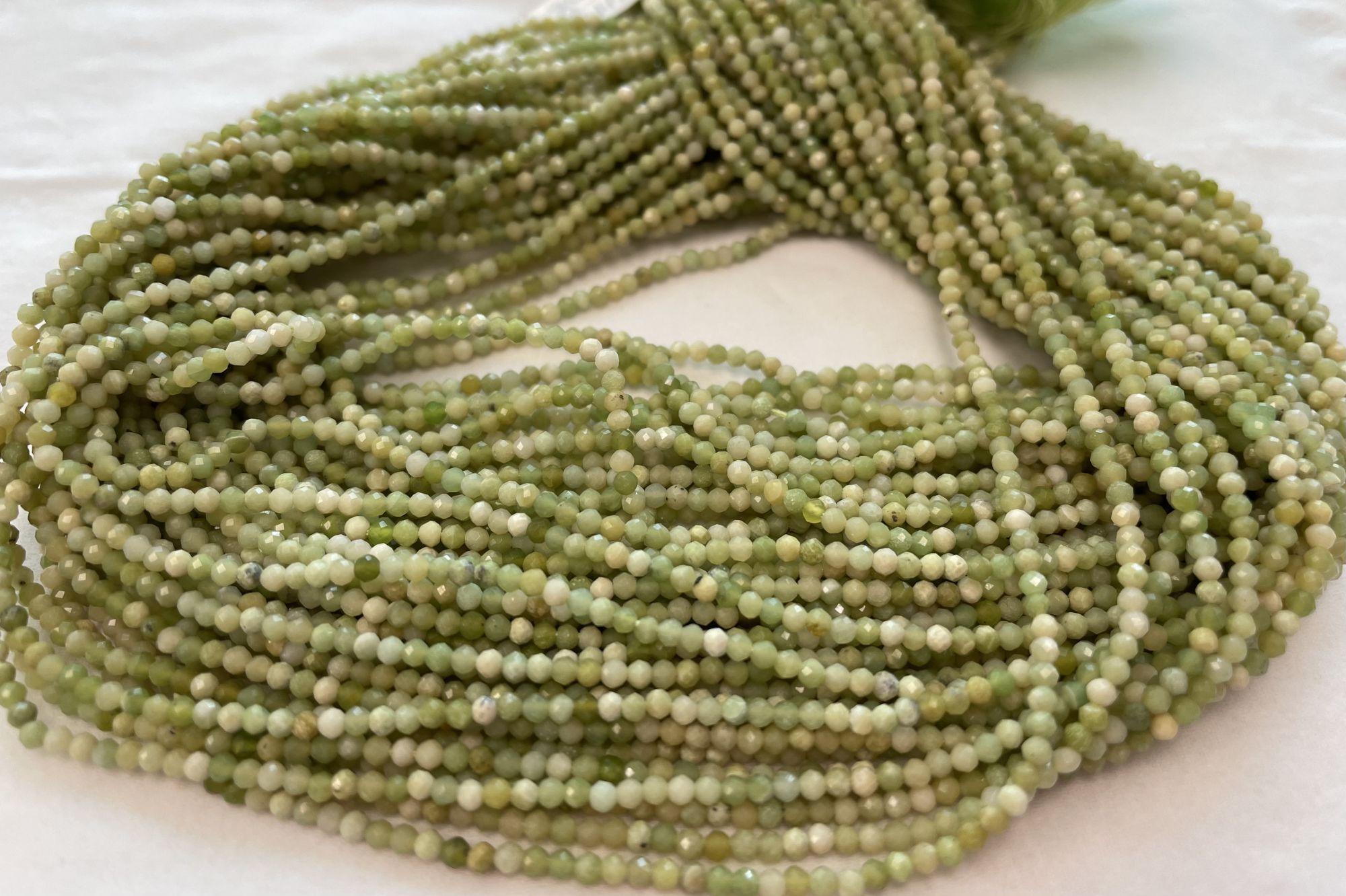 Green Opal Rondelles Faceted