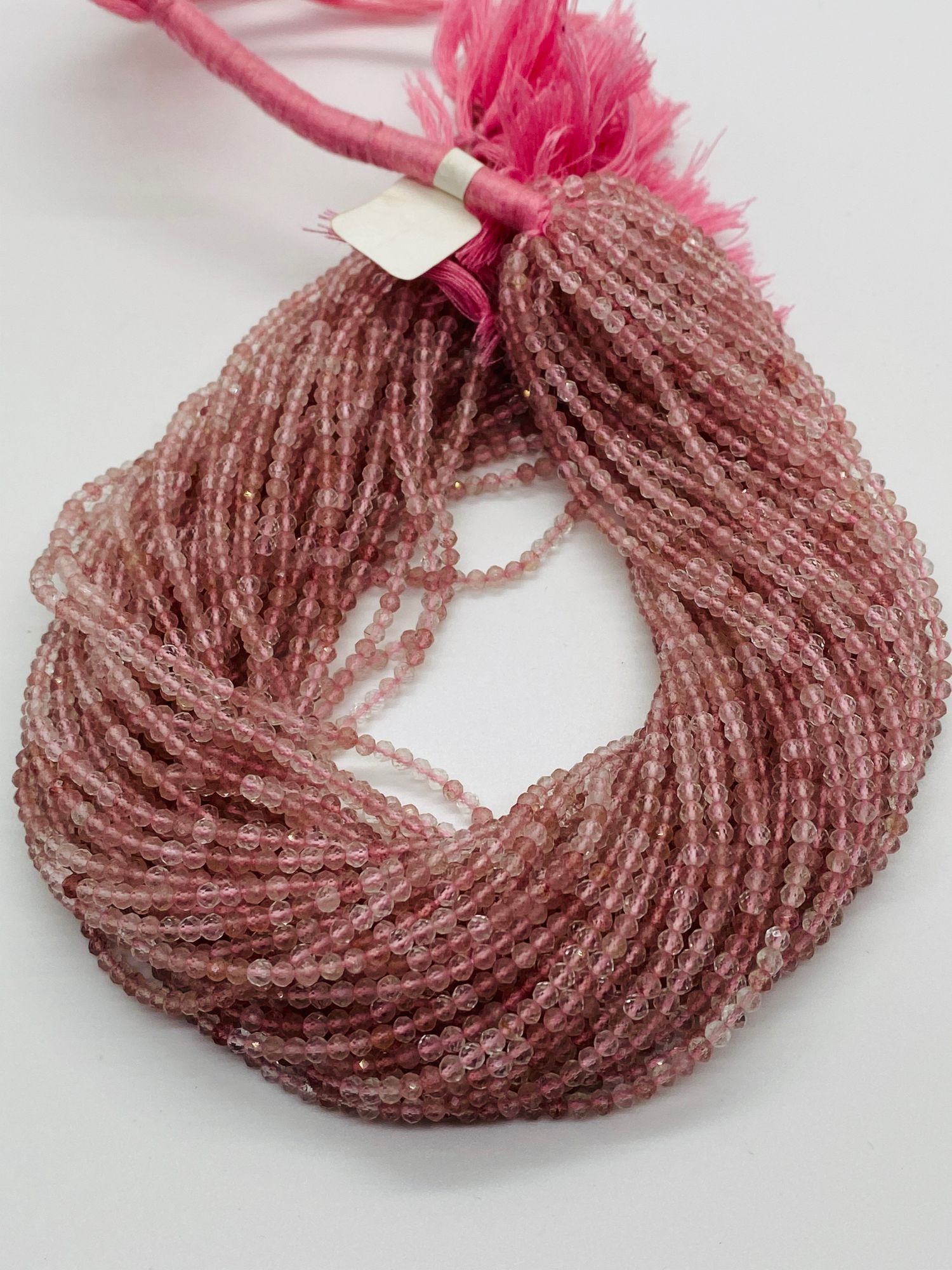 Strawberry Quartz Rondelles Faceted
