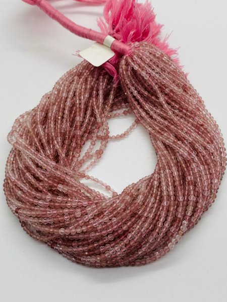 Strawberry Quartz Rondelles Faceted