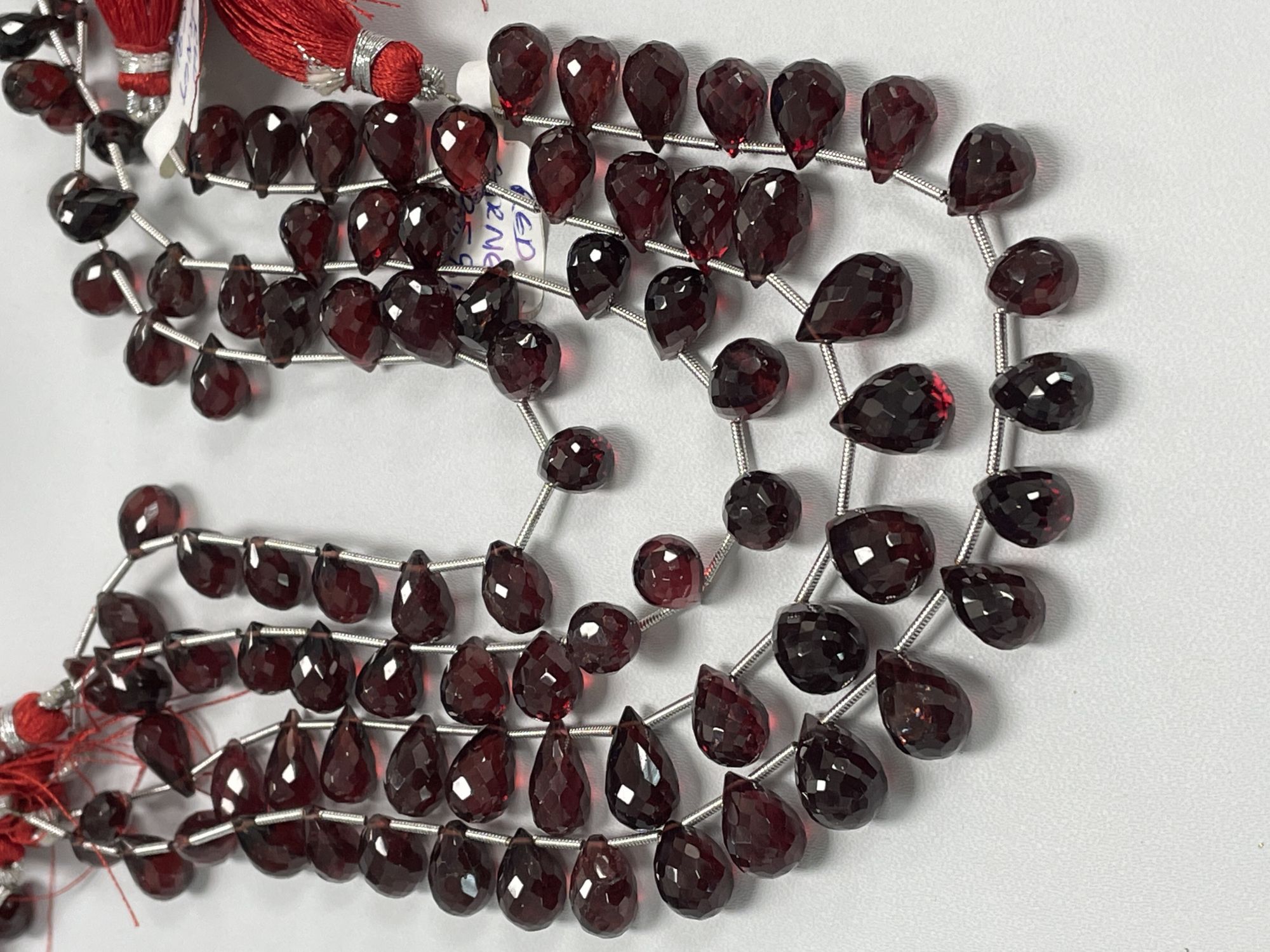 Red Garnet Drop Faceted