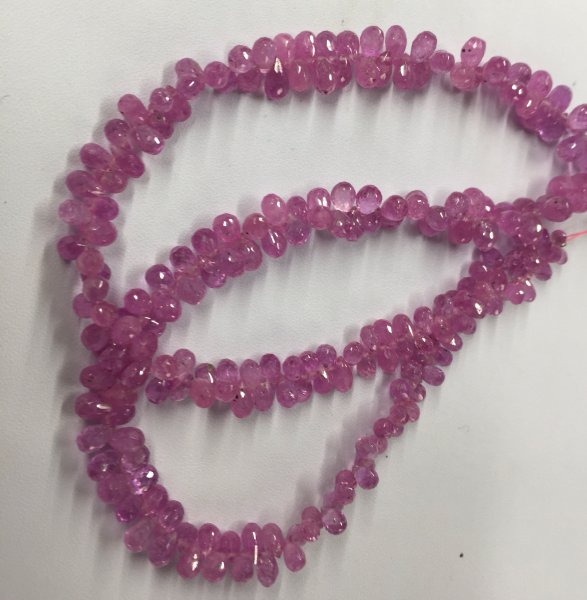 Pink Sapphire Drops Faceted Graduated