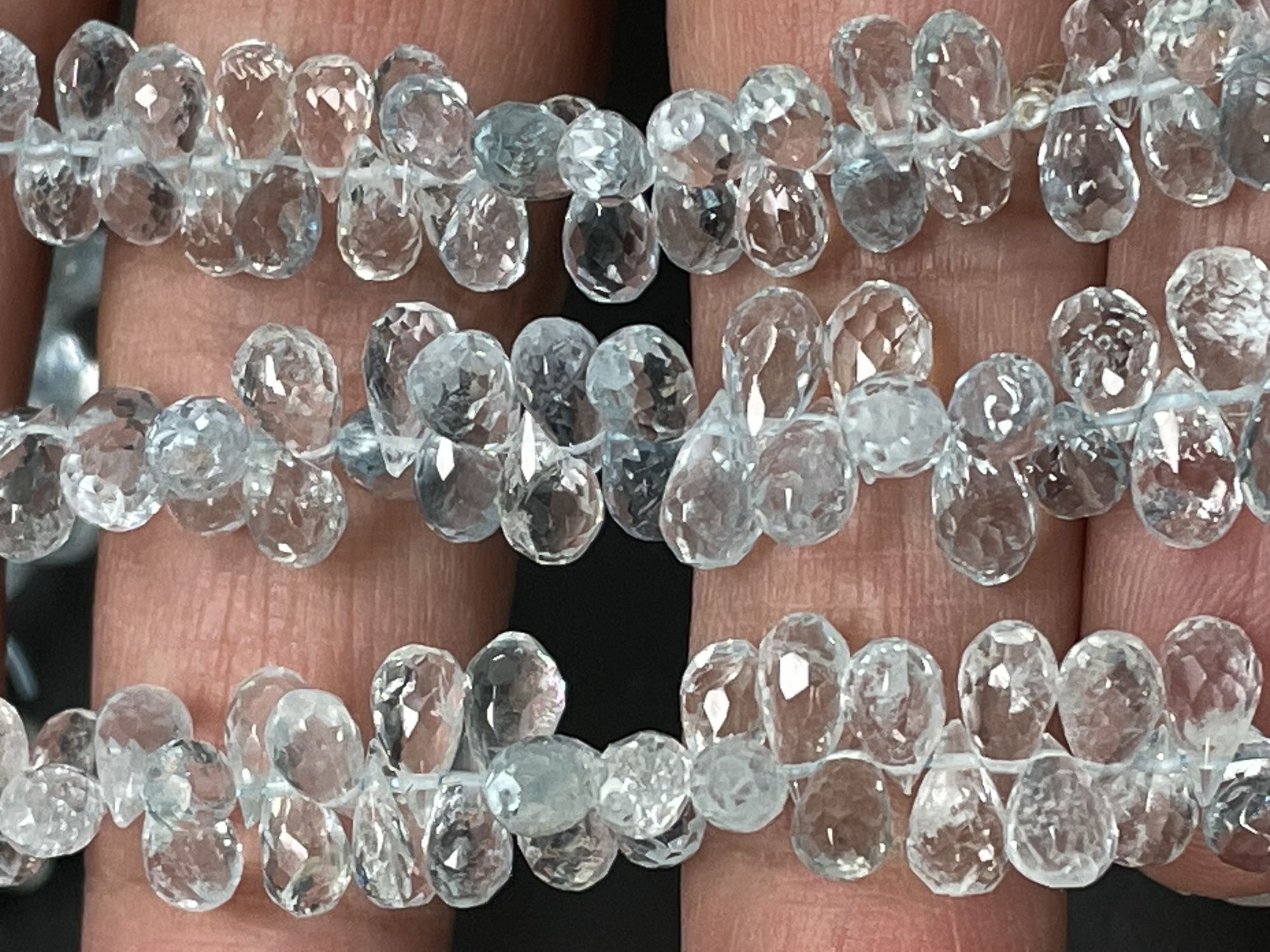 Aquamarine Drop Faceted