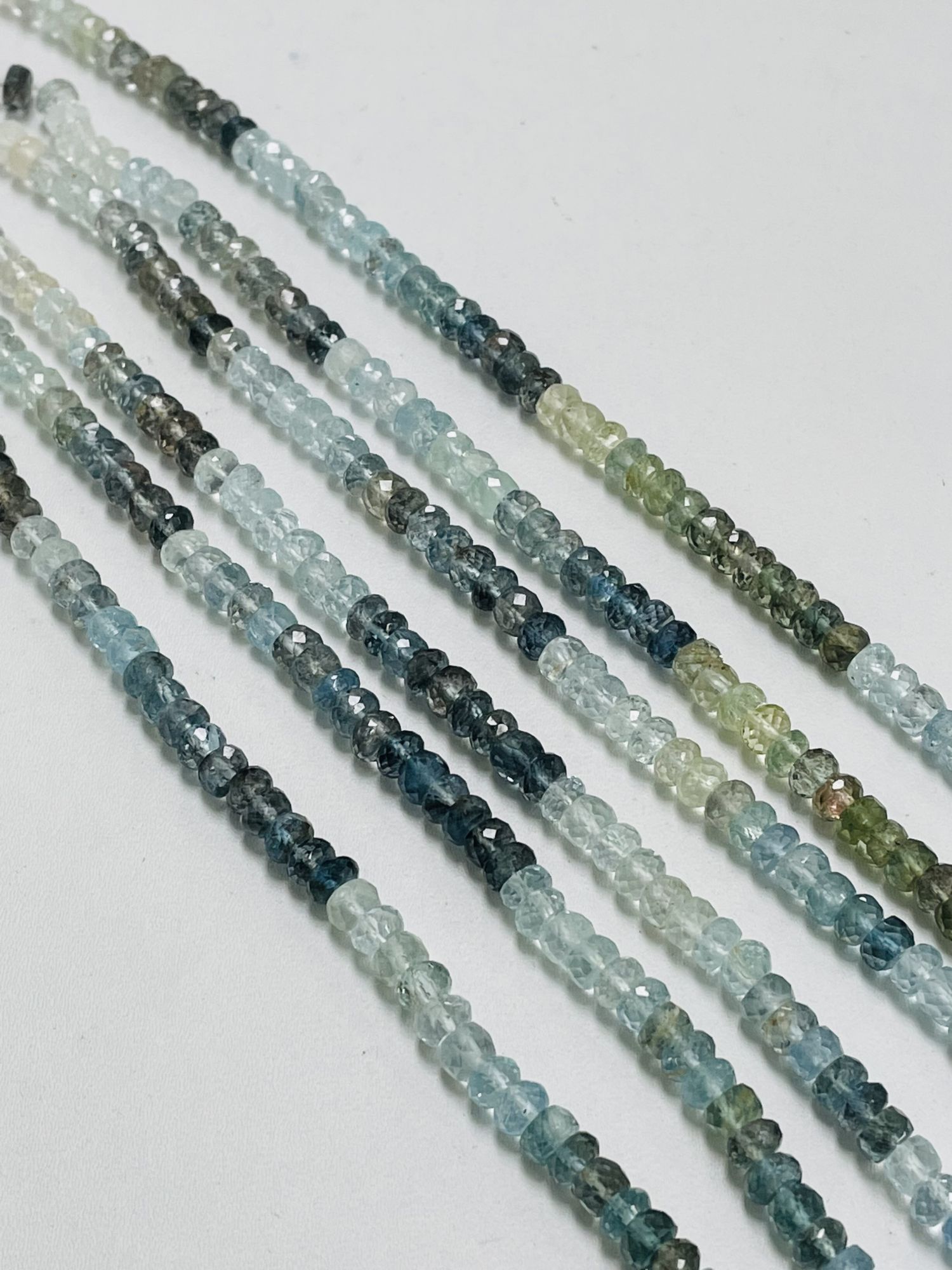 Multi Copper Aquamarine Rondelle Faceted