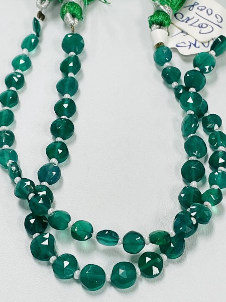Green Onyx Coin Faceted