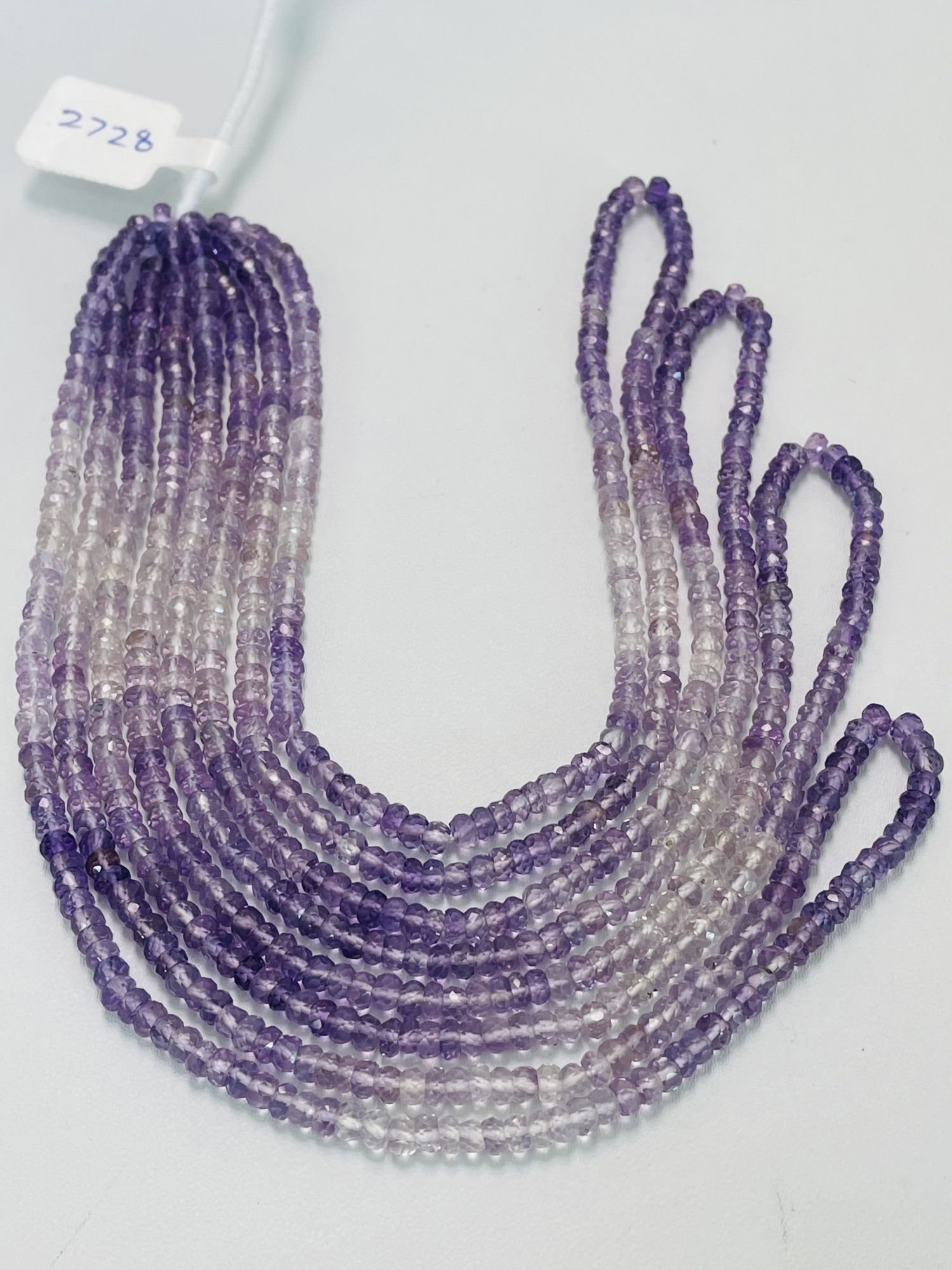 Shaded Purple Amethyst Rondelle Faceted