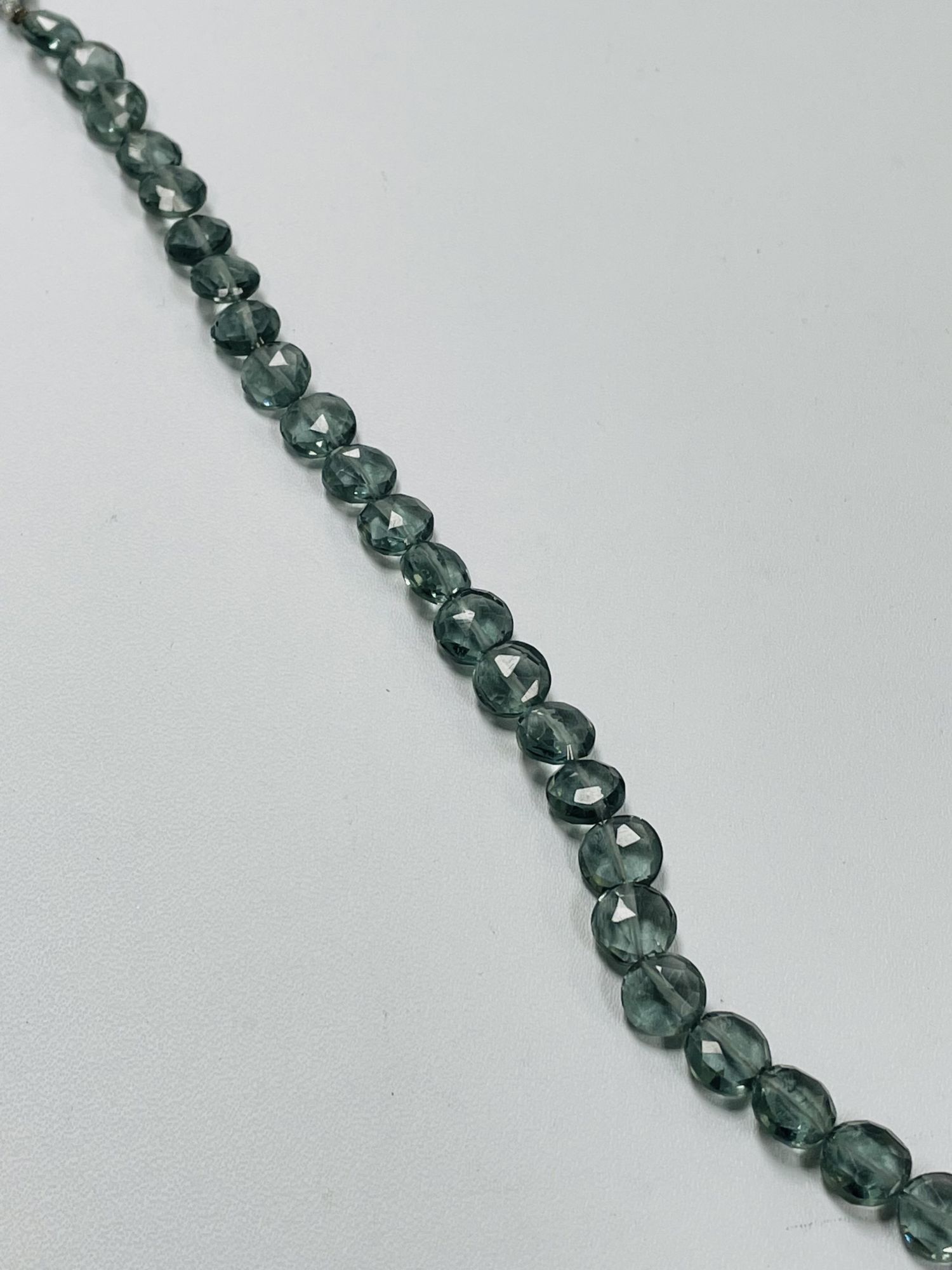 Grey Hydro Quartz Coin Faceted