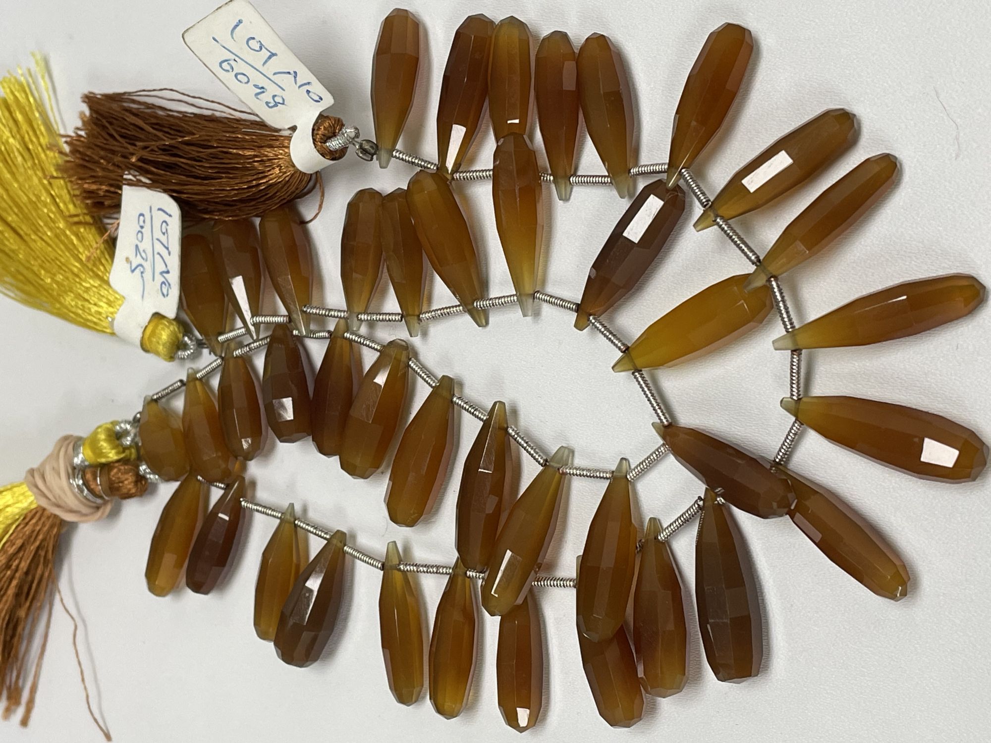 Brown Chalcedony Long Drop Faceted