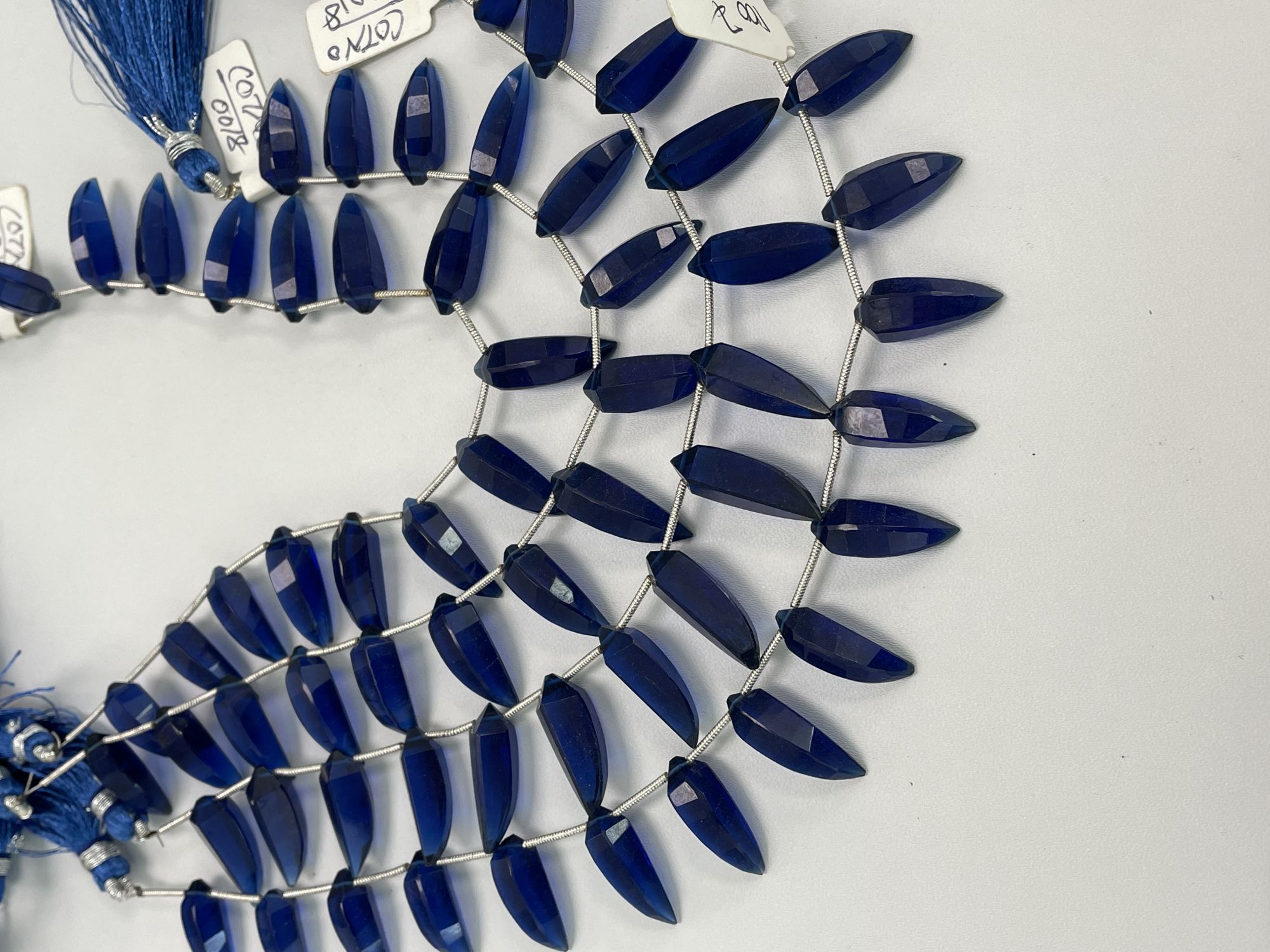 Ink Blue Hydro Quartz Okra Faceted