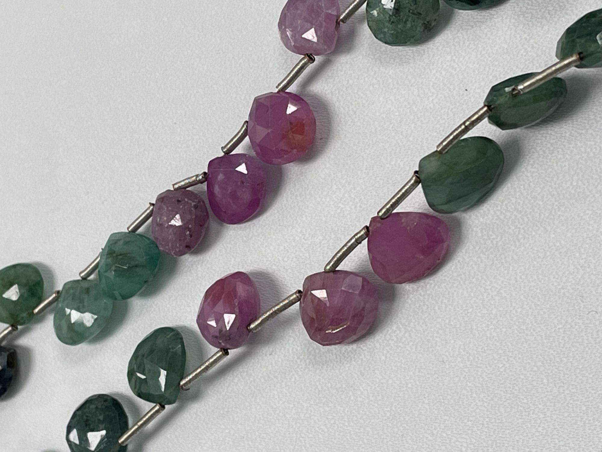 Multi Color Sapphire Heart Faceted