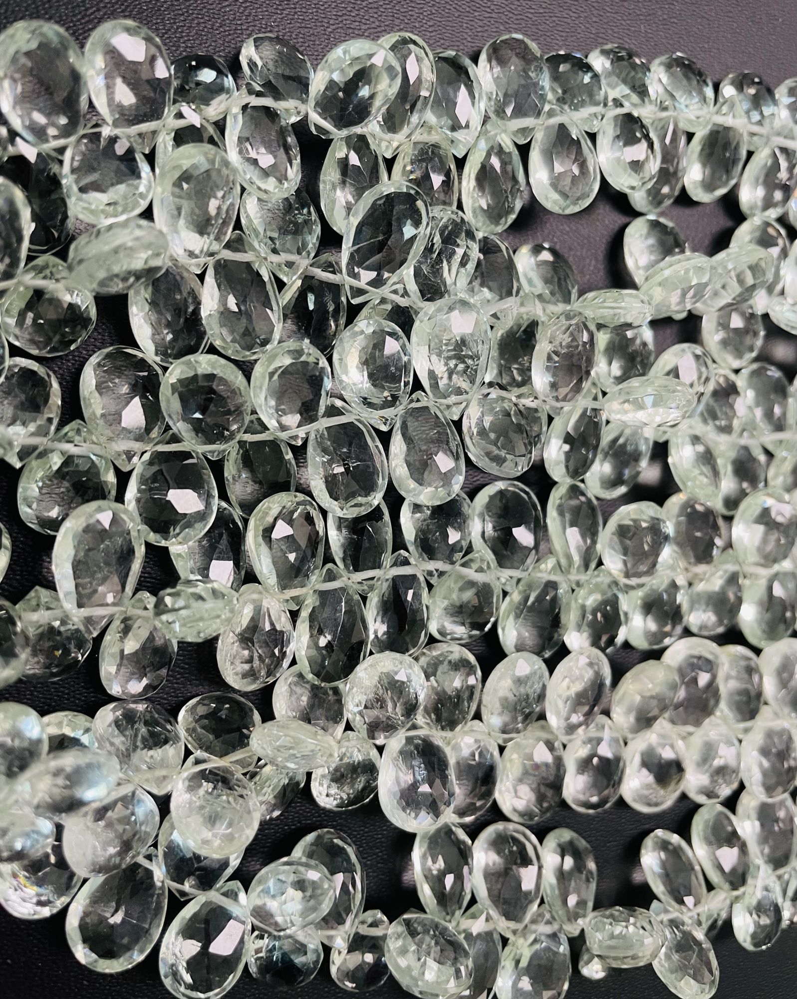 Green Amethyst Pears Faceted