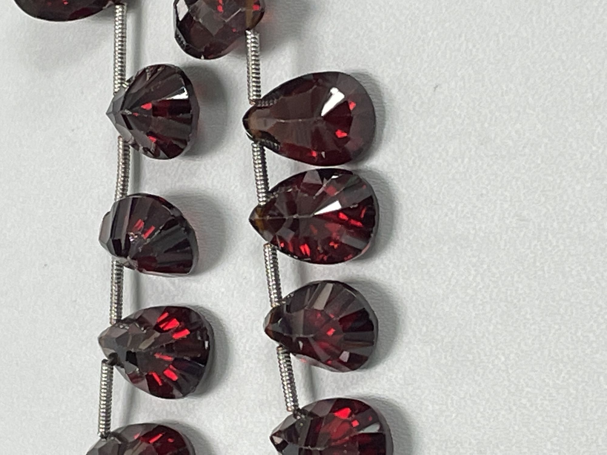 Red Garnet Pear Concave Faceted