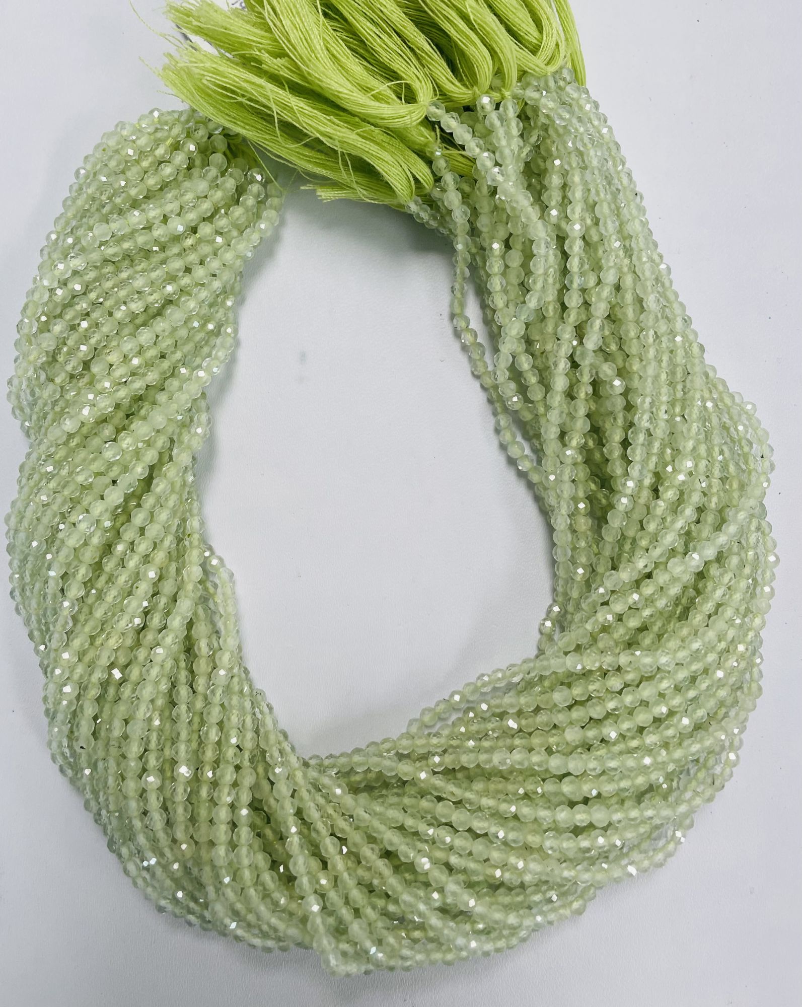 Prehnite Rondelle Faceted