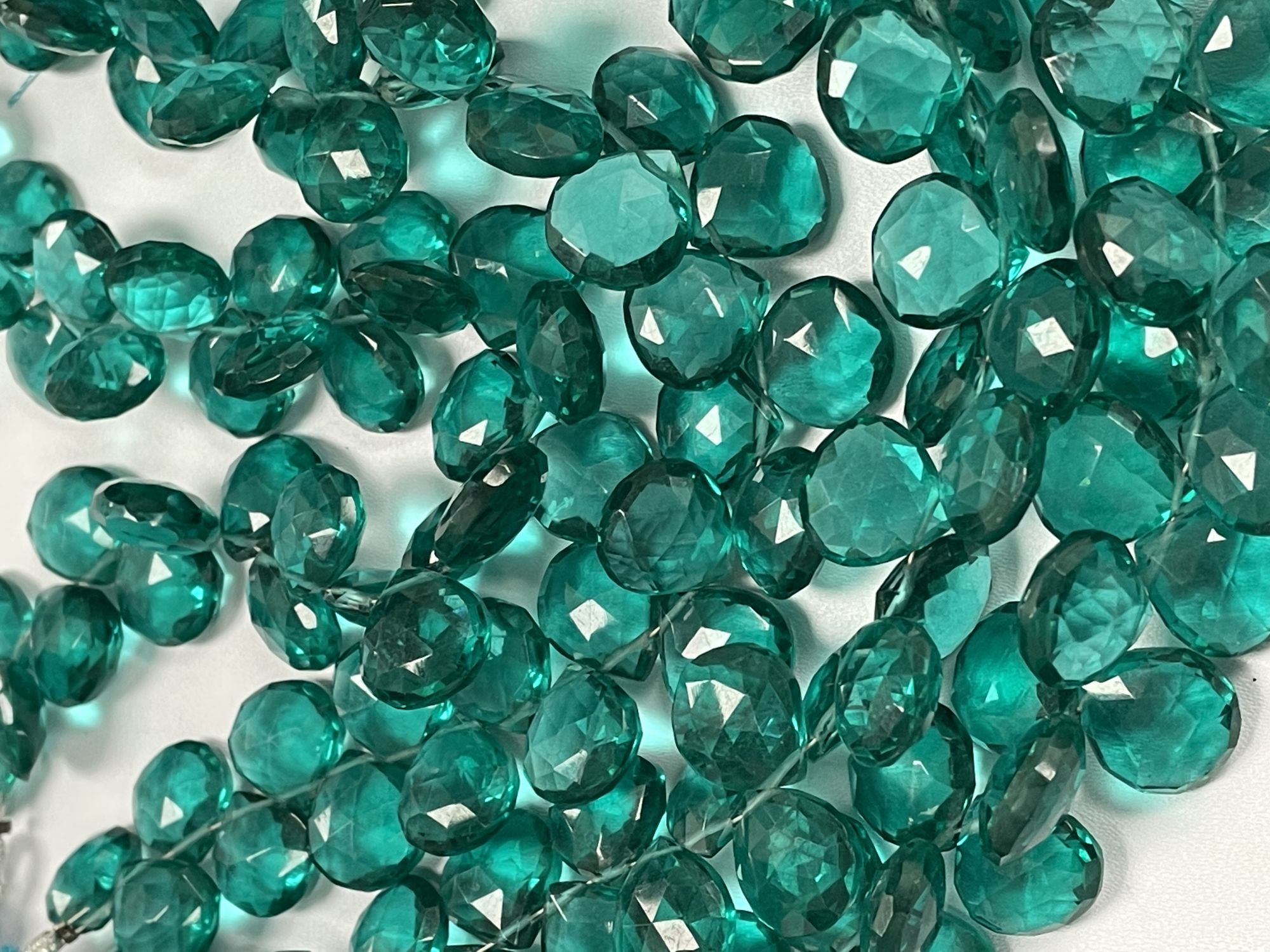 Teal Hydro Quartz Heart Faceted