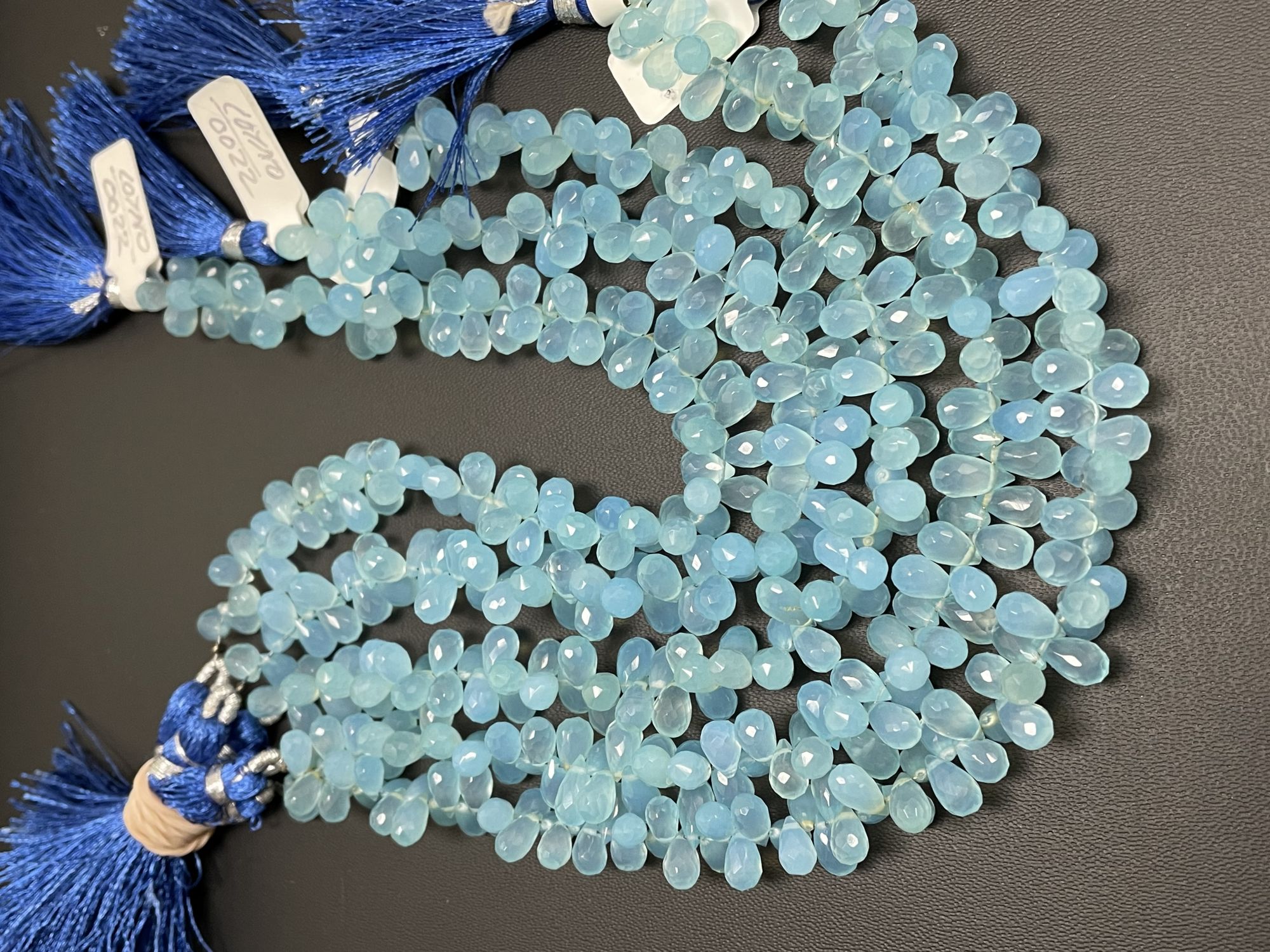 Blue Chalcedony Drop Faceted
