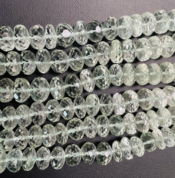 Green Amethyst Rondelle Faceted