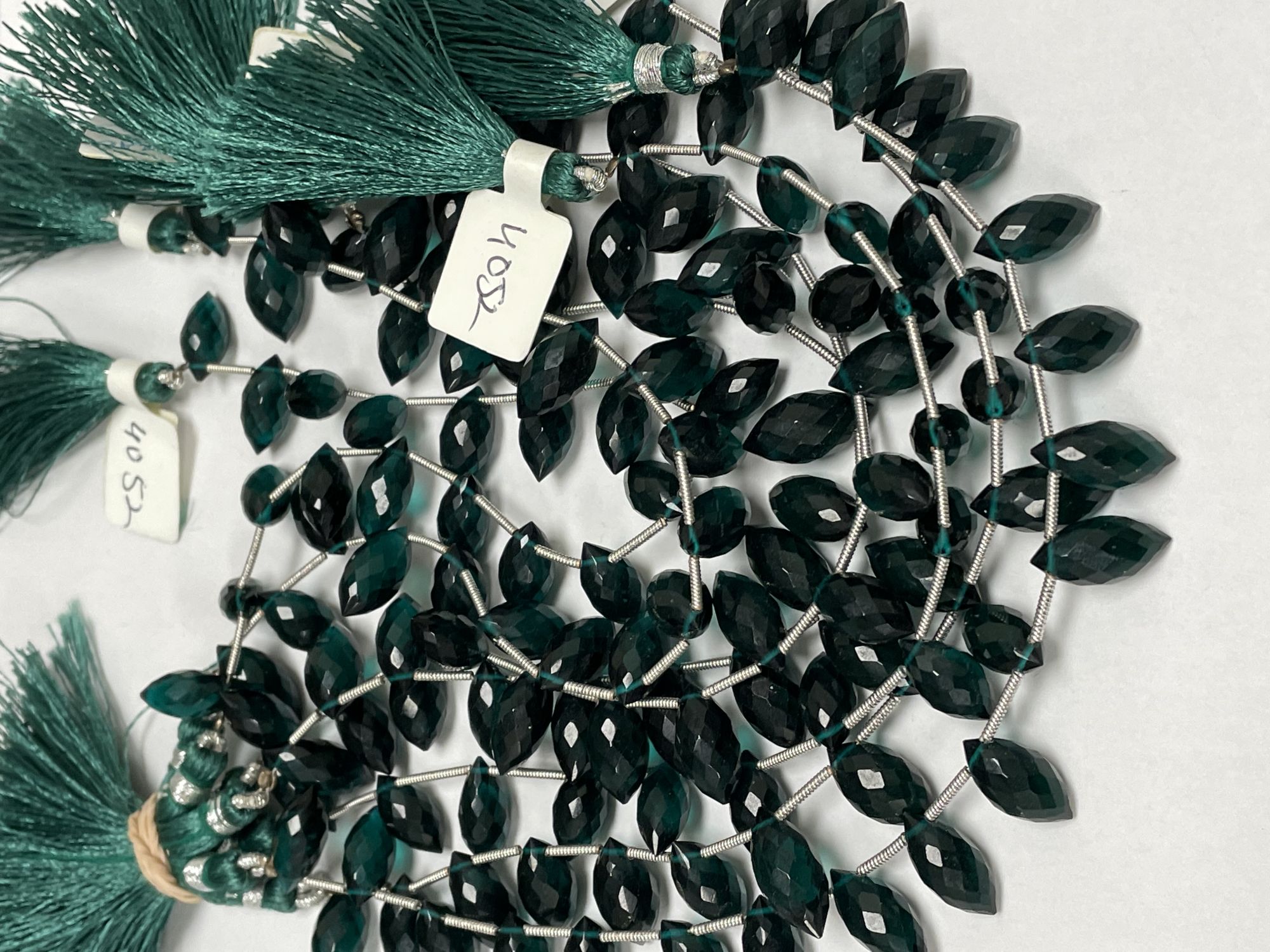 Teal Hydro Quartz Puff Marquise Faceted