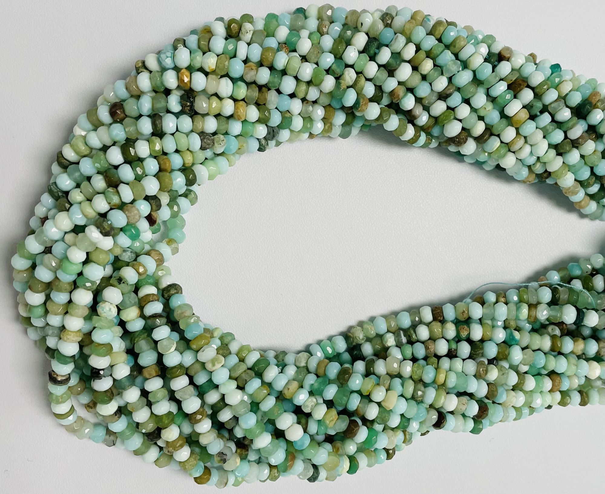Opal Rondelle Faceted