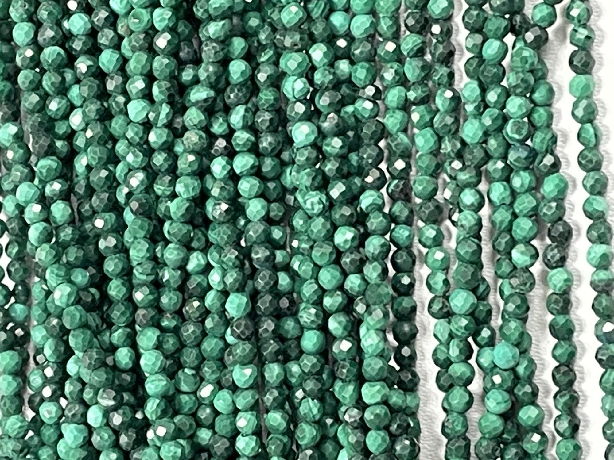 Malachite Rondelle Faceted