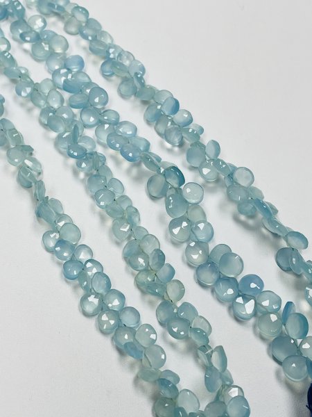 Blue Chalcedony Heart Faceted