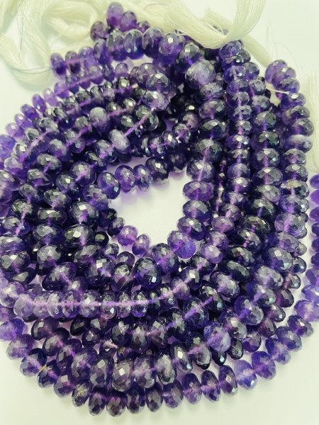 Purple Amethyst Rondelle Faceted