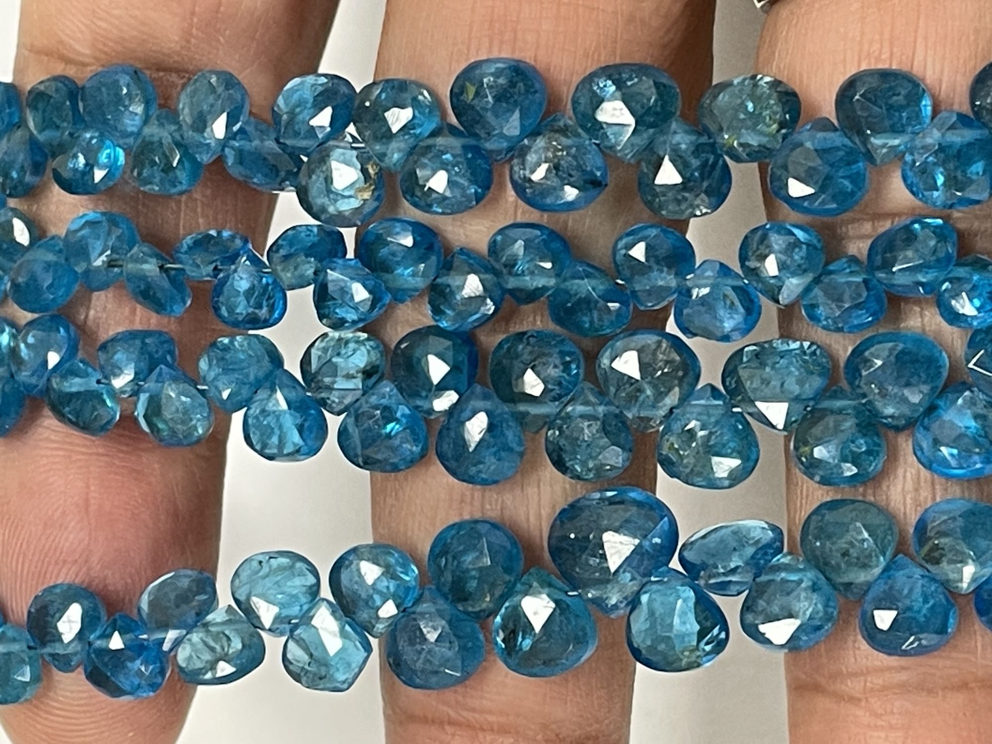 Blue Apatite Heart Faceted