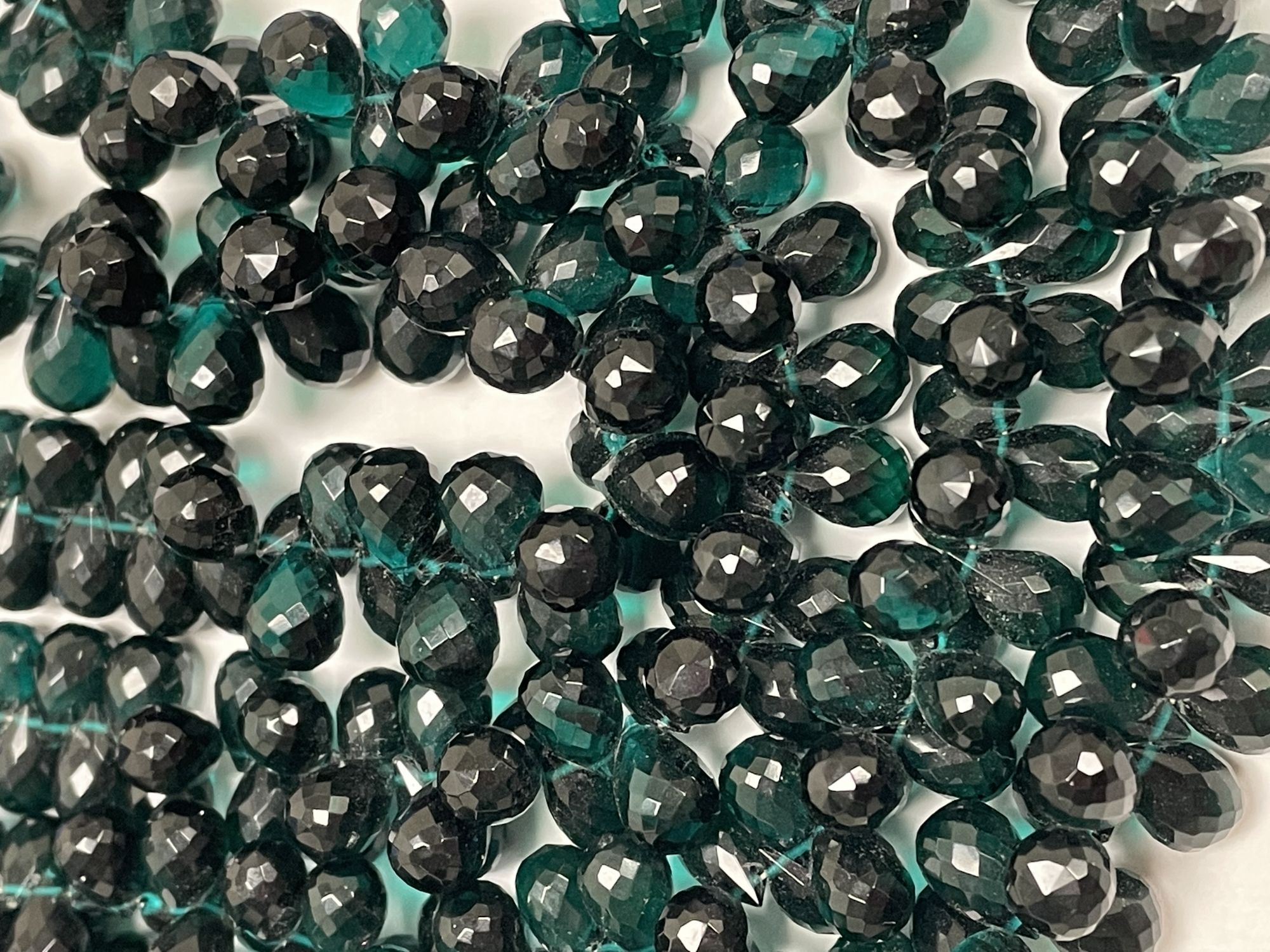 Teal Hydro Quartz Drop Faceted