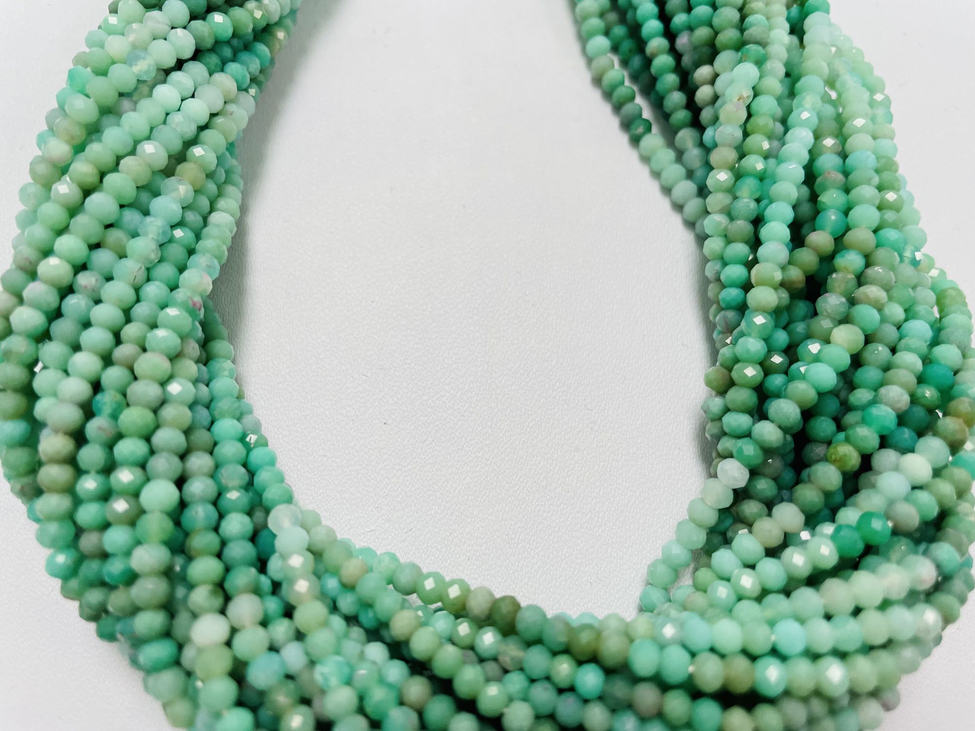 Shaded Chrysoprase Rondelle Faceted