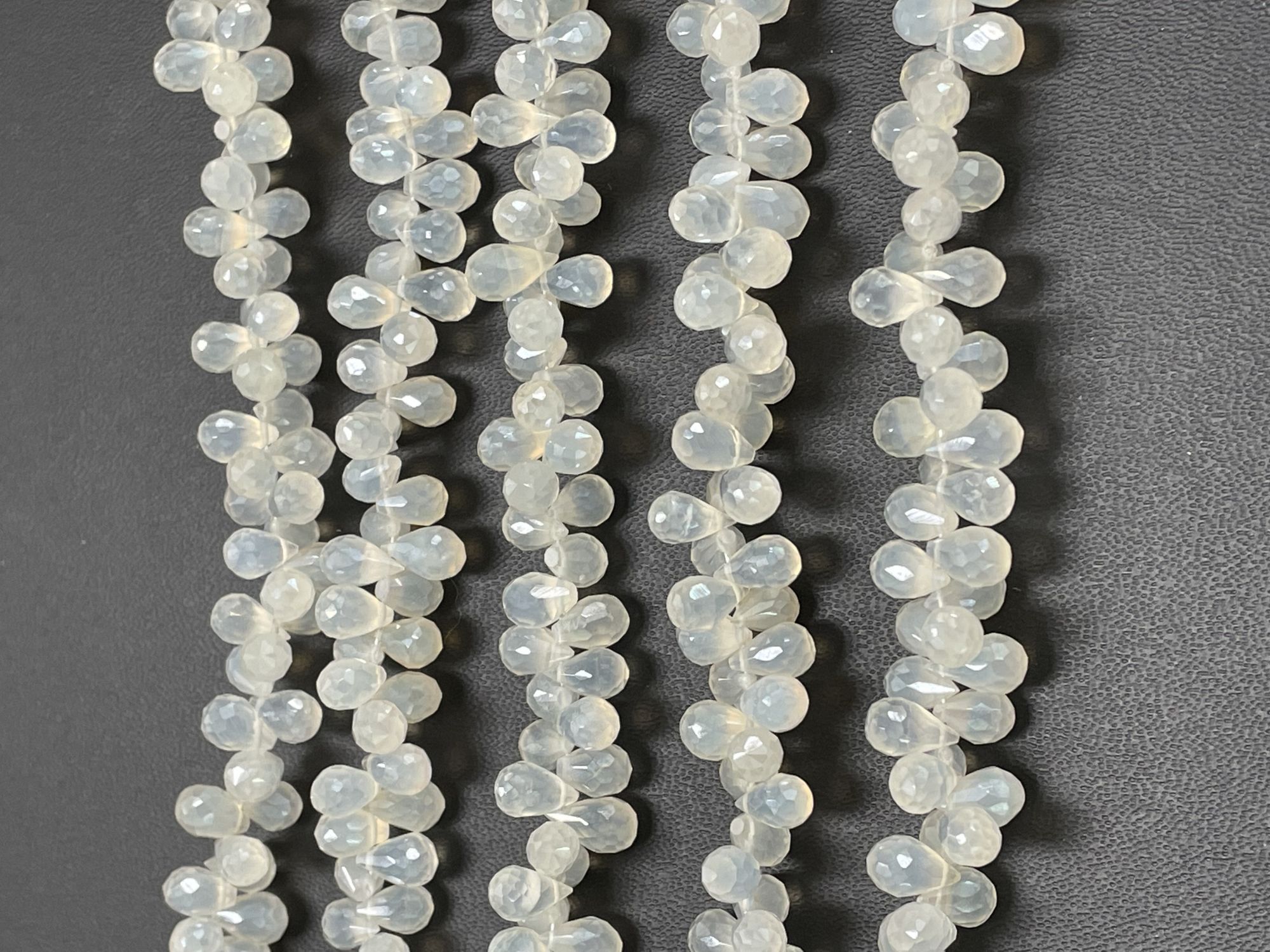 Coated Pearl Chalcedony Drop Faceted
