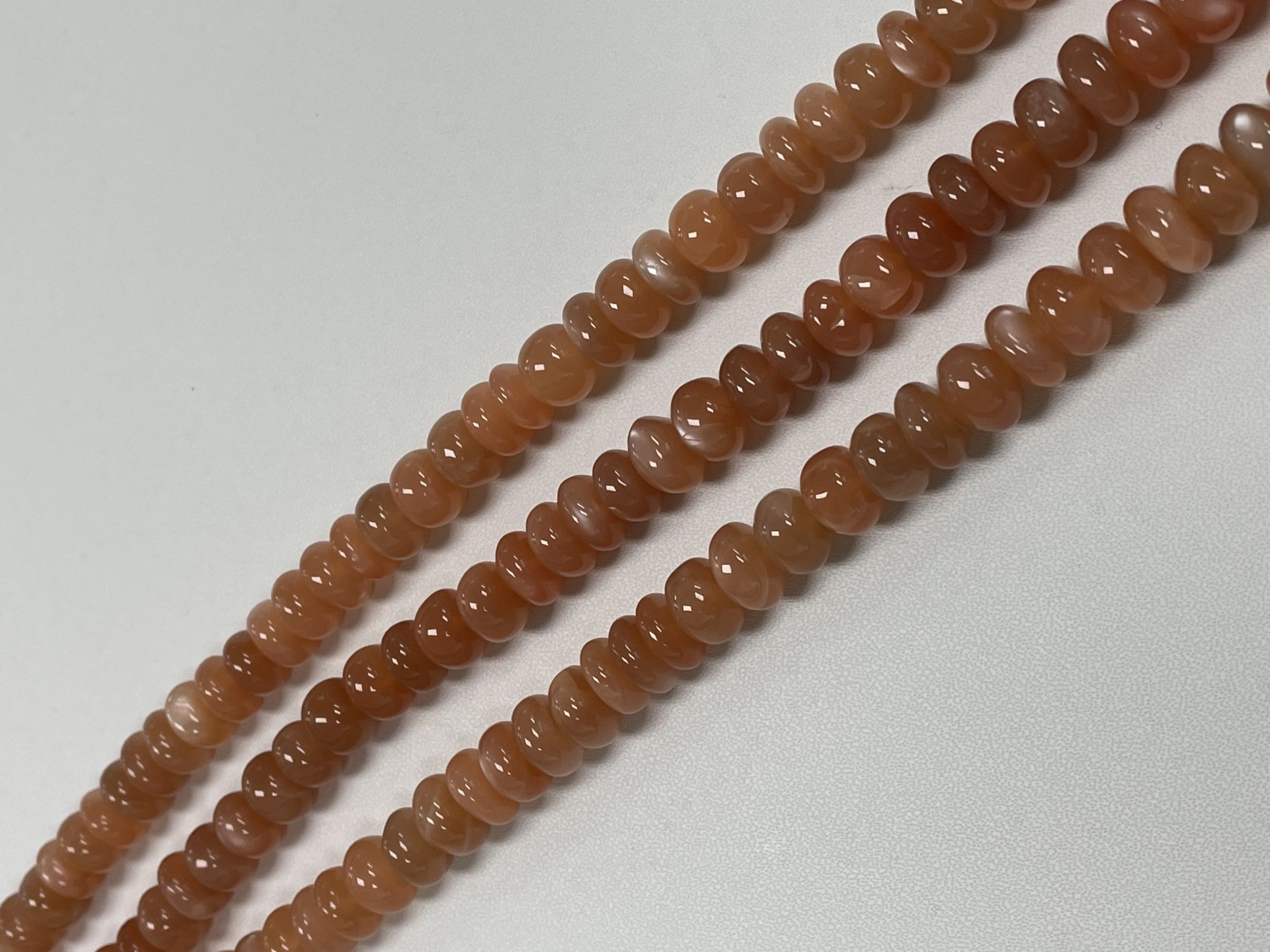 Peach Moonstone Rondelle Smooth
