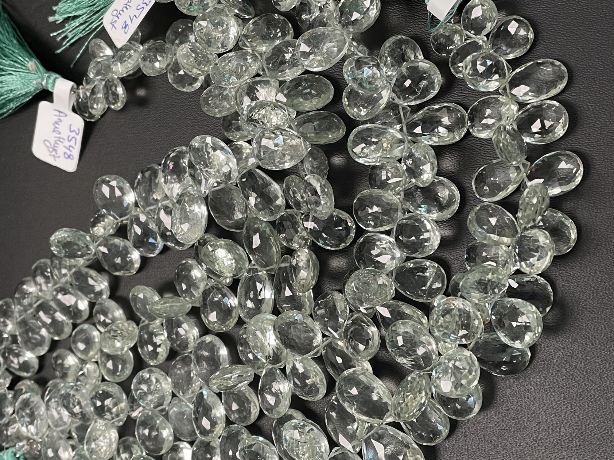 Green Amethyst Pear Faceted