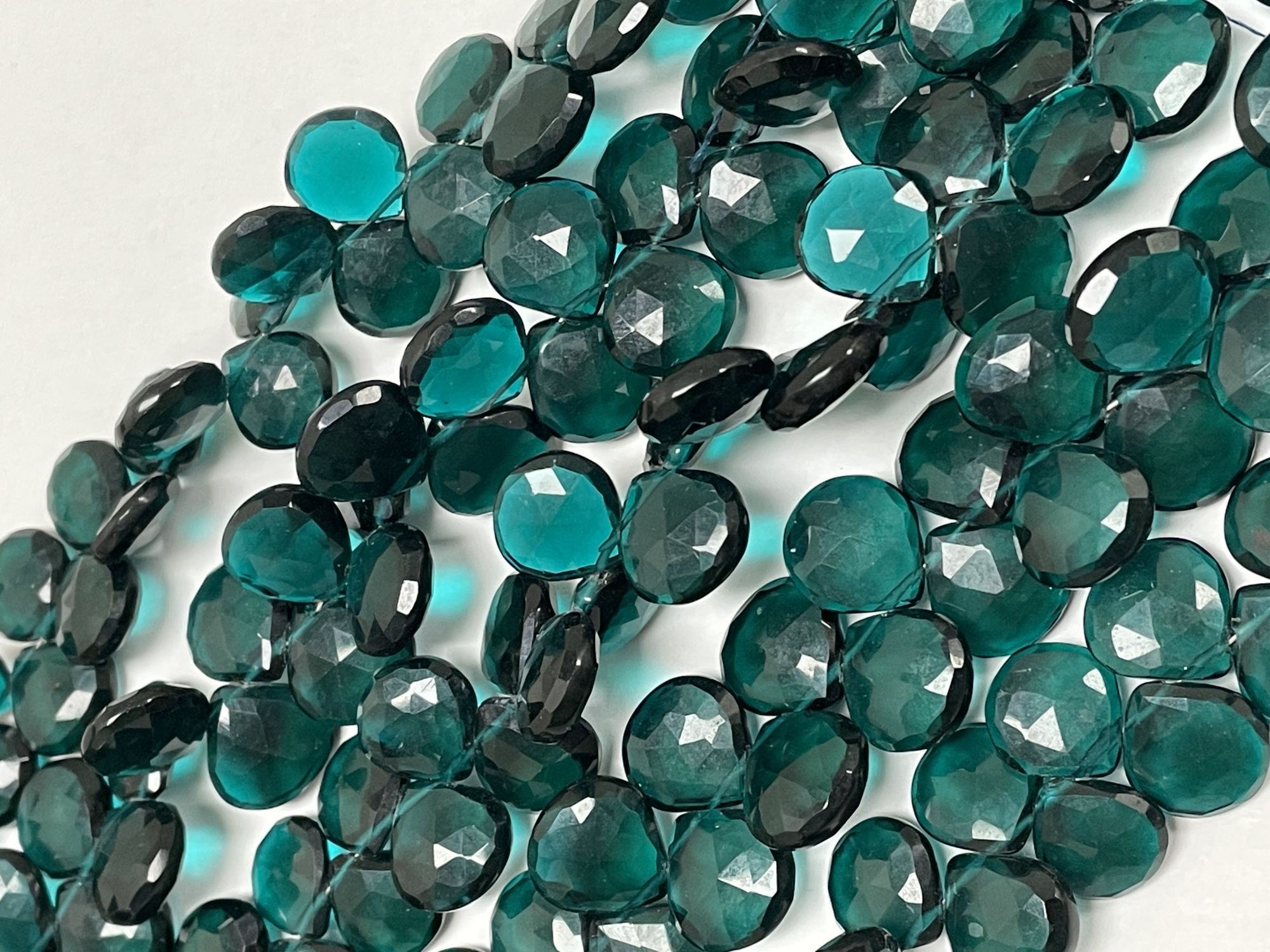 Teal Hydro Quartz Heart Faceted