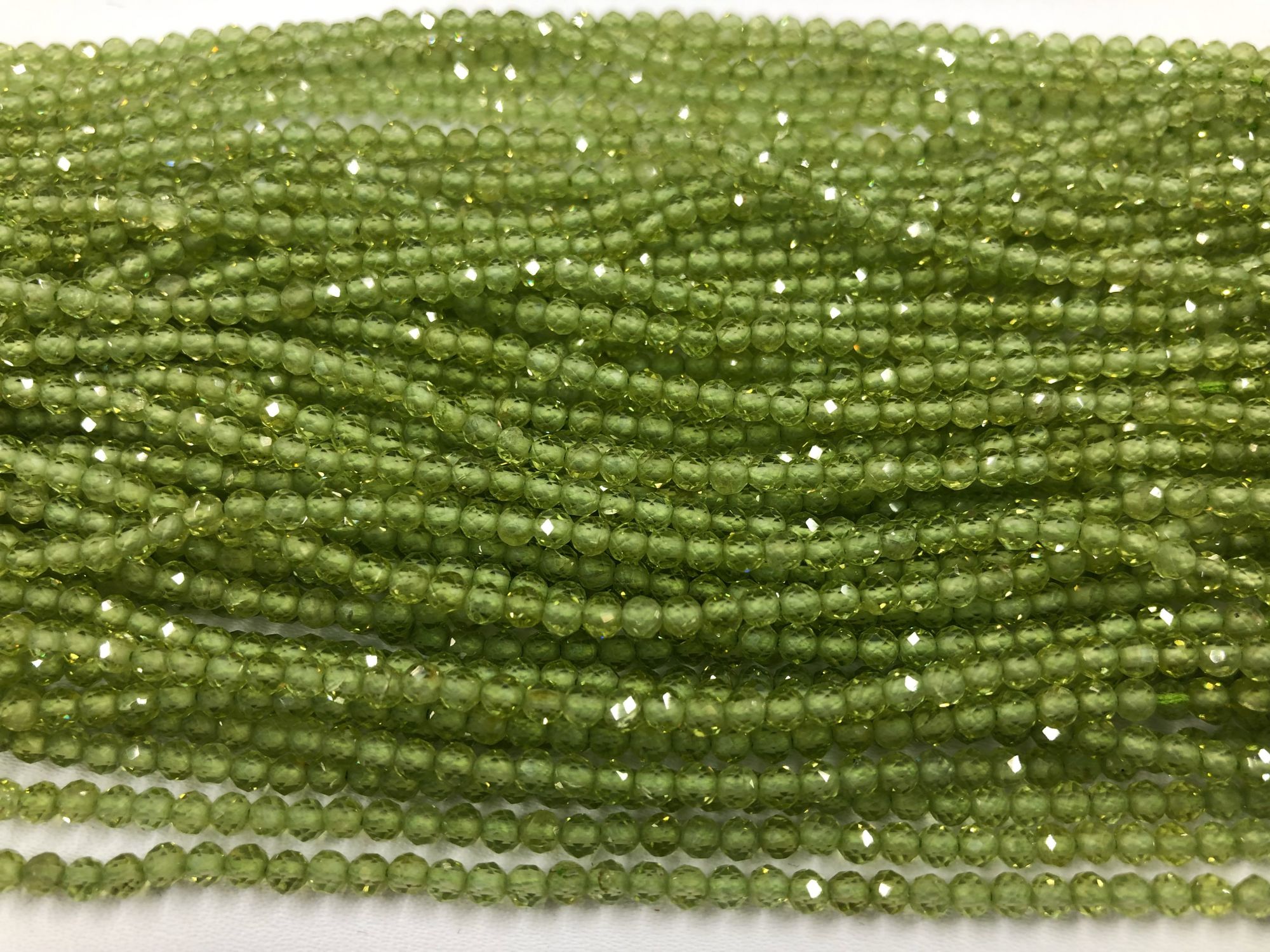 Peridot Rondelles Faceted
