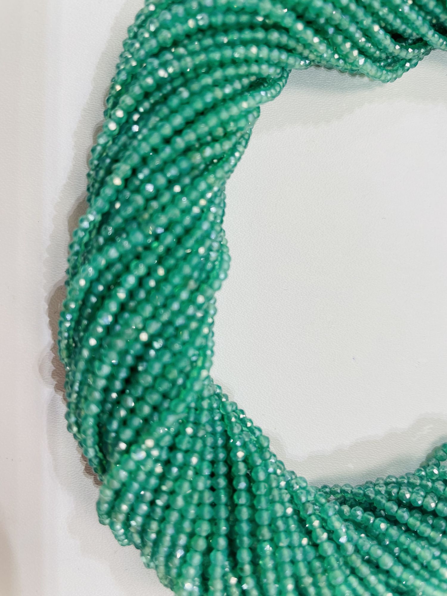 Coated Green Onyx Rondelle Faceted