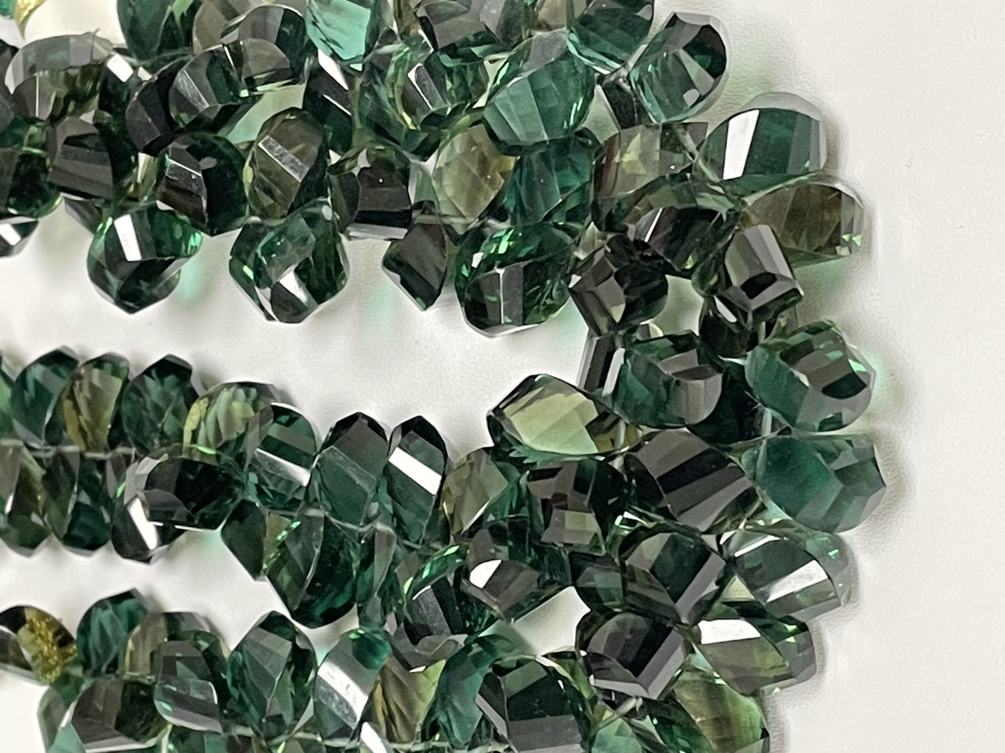 Green Hydro Quartz Twisted Drop Faceted