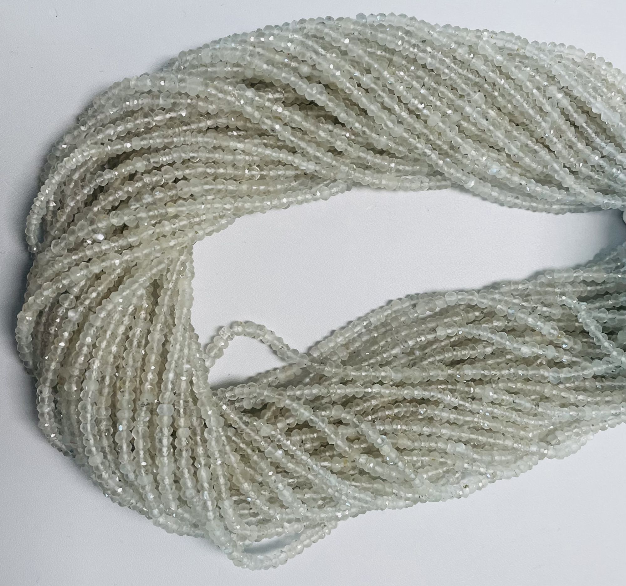 Moonstone Rondelle Faceted Ceylone