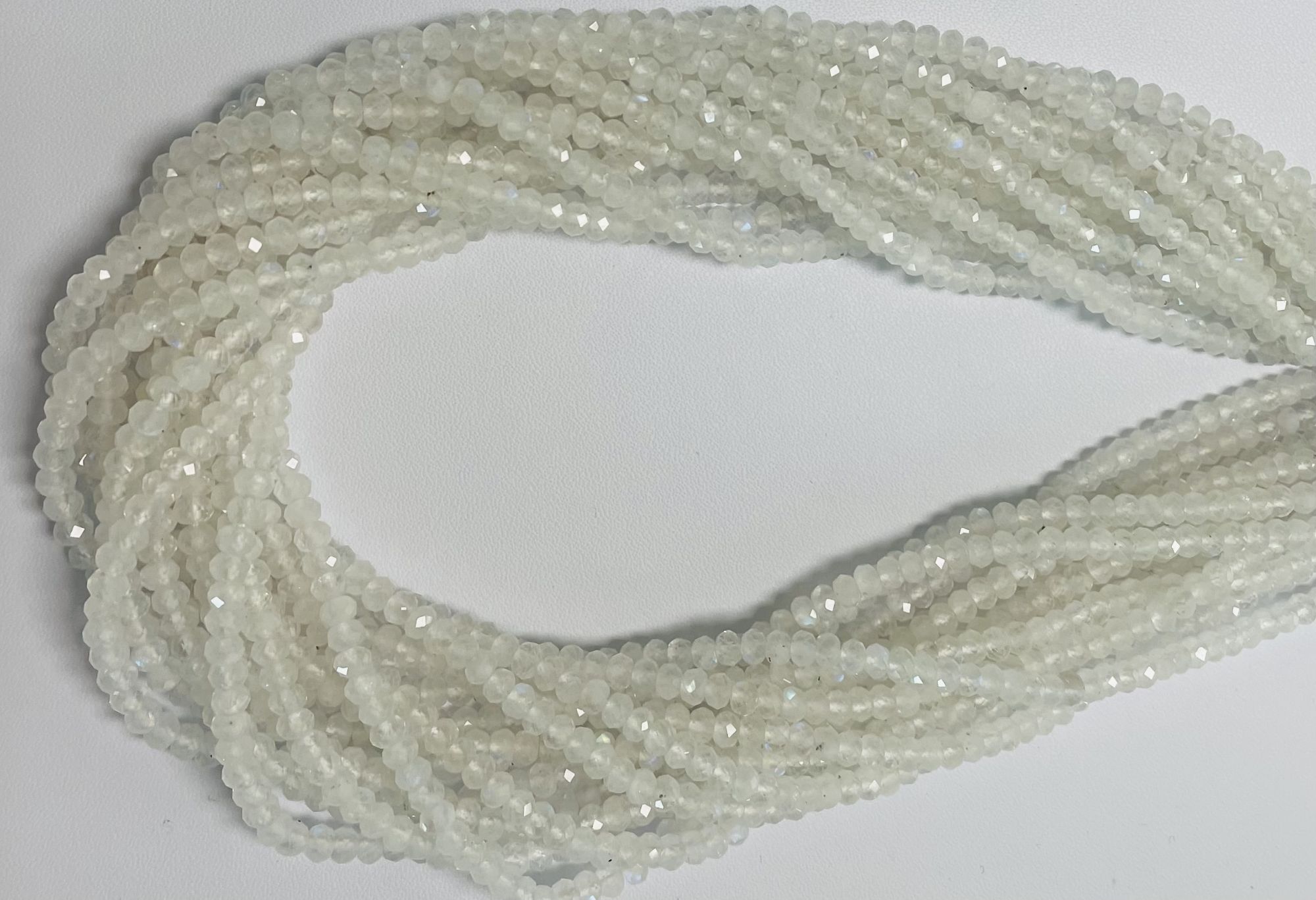 Rainbow Moonstone Rondelle Faceted