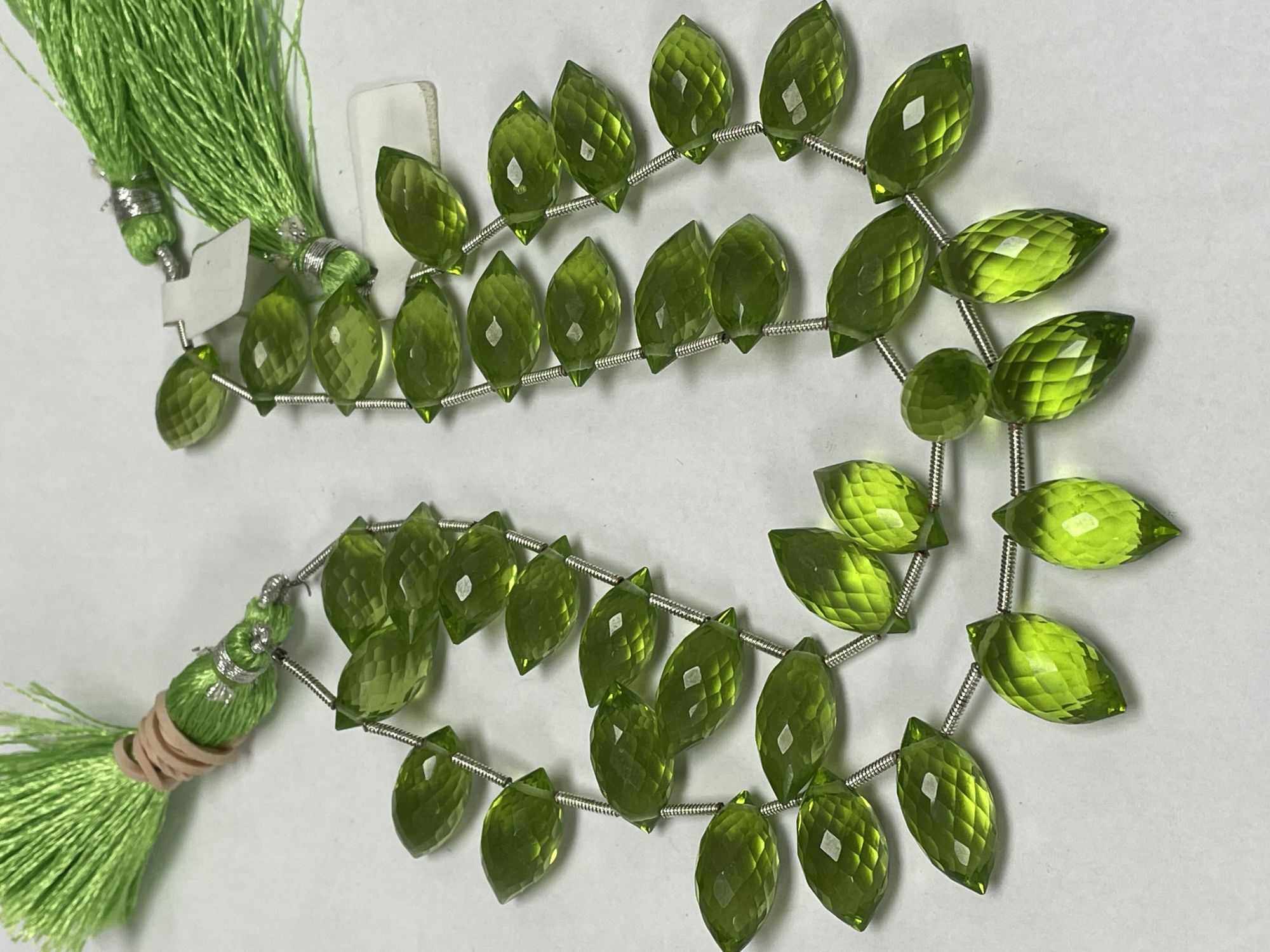 Green Hydro Quartz Puff Marquise Faceted