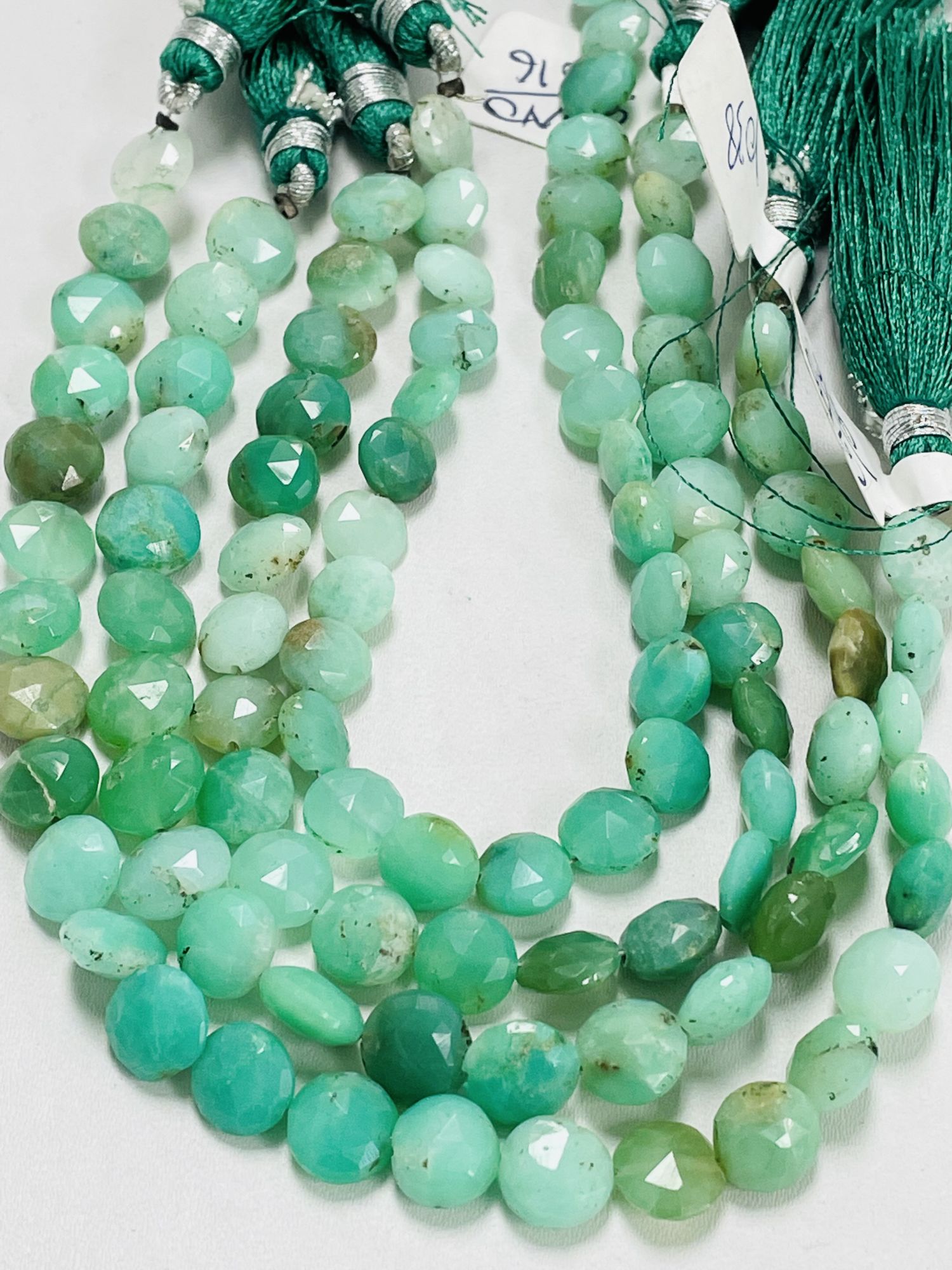 Chrysoprase Coins Faceted
